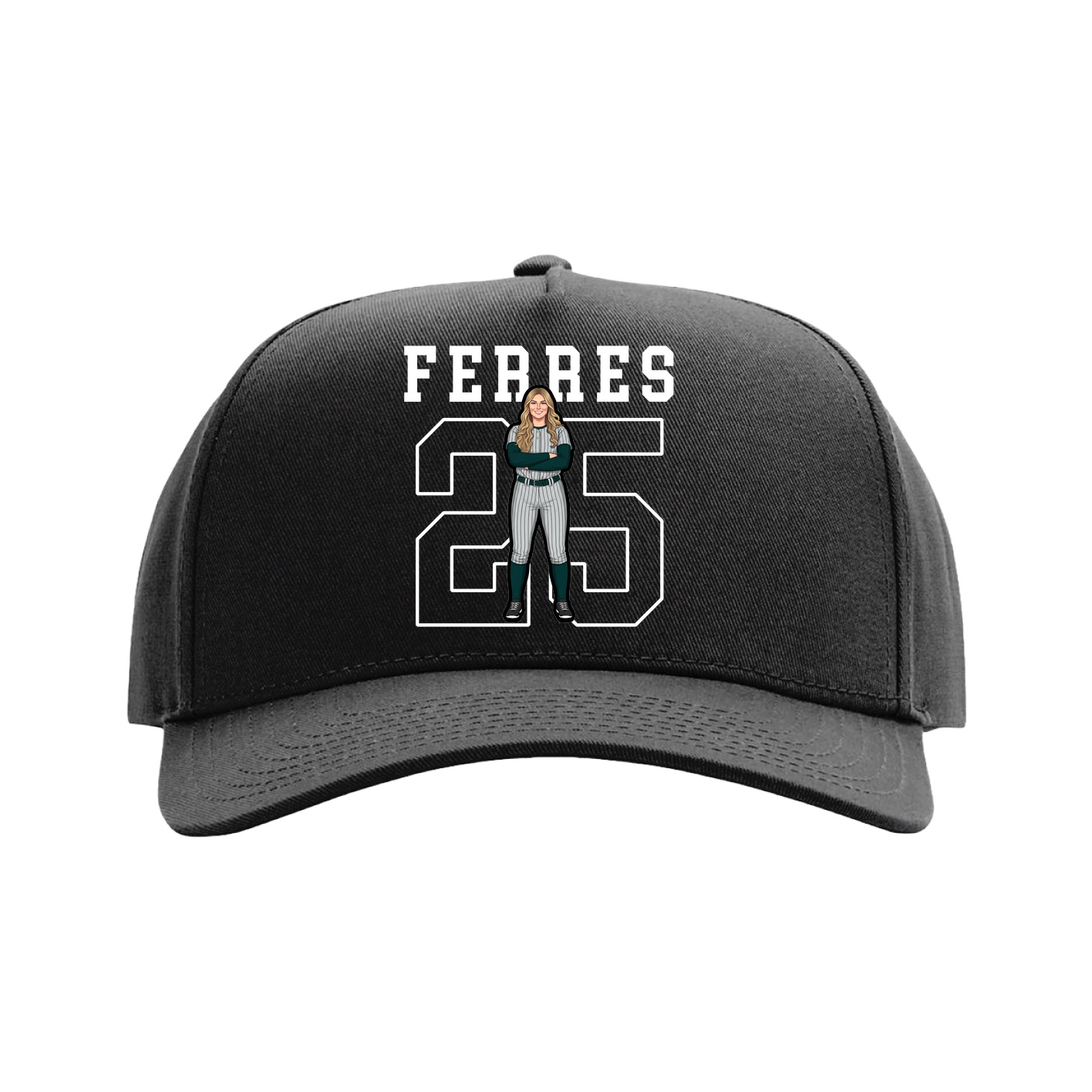Full Fabric Five-Panel Champ Cap — Shirsey in Black