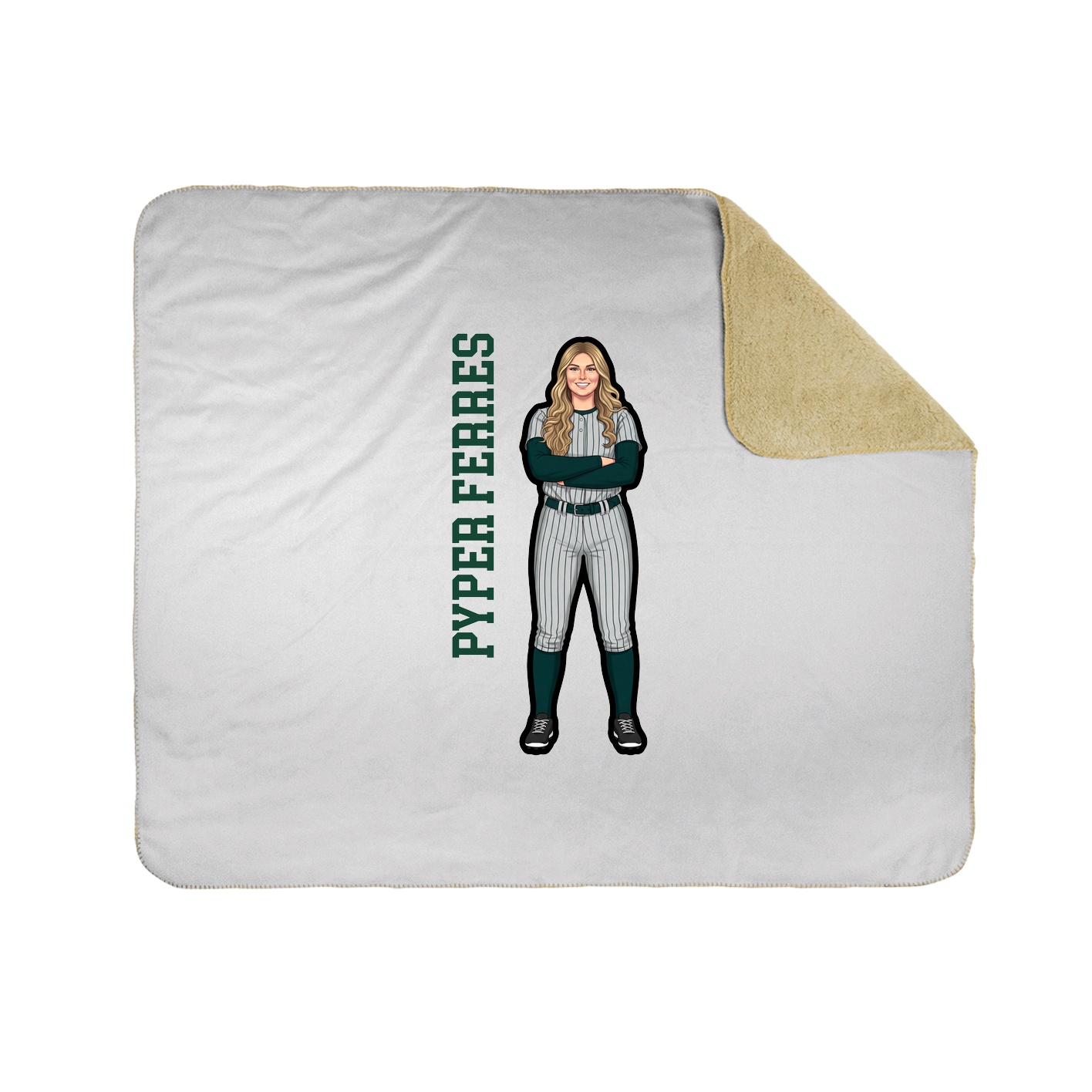 Throw Blanket — Name Vertical in White