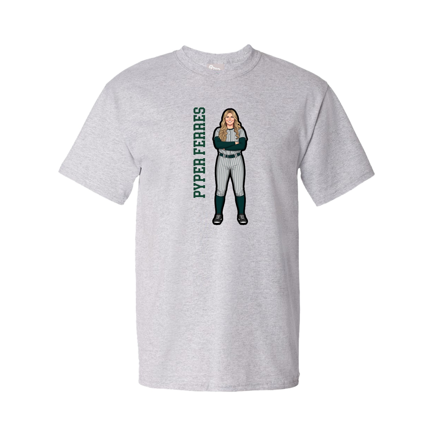 Tee — Name Vertical in Grey