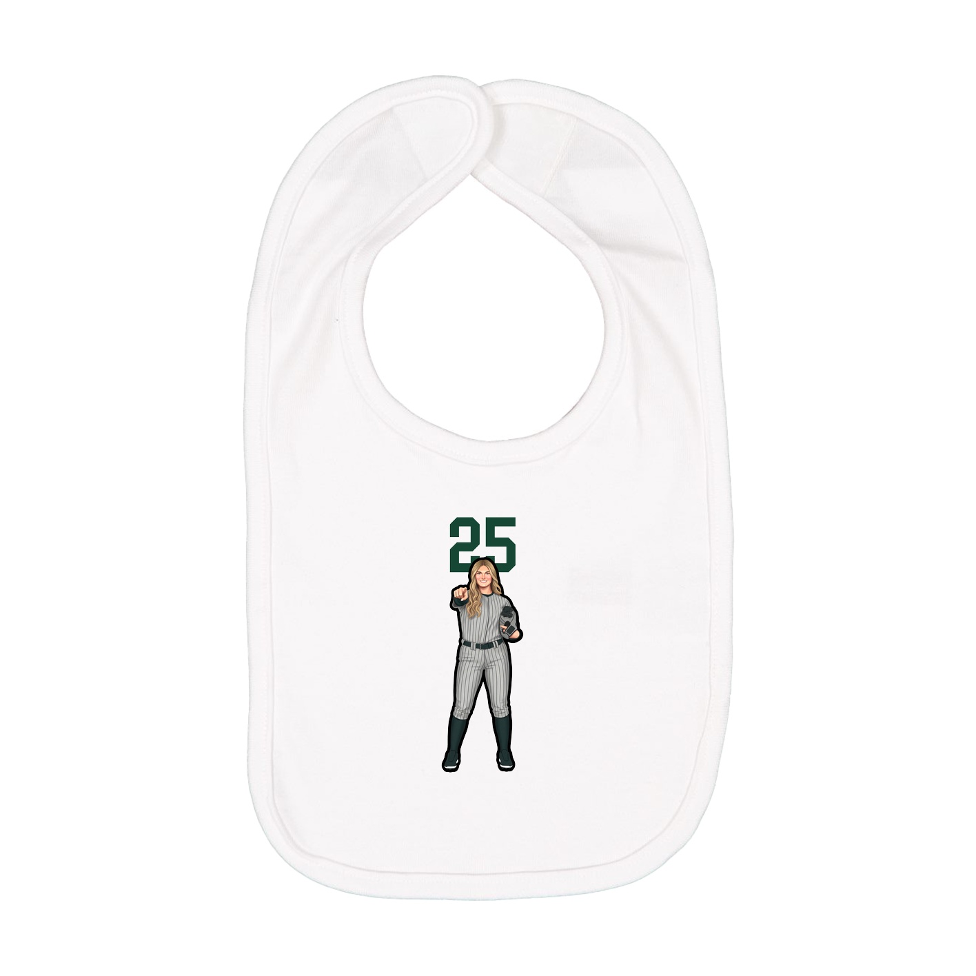 Infant Bib — Number Top in White