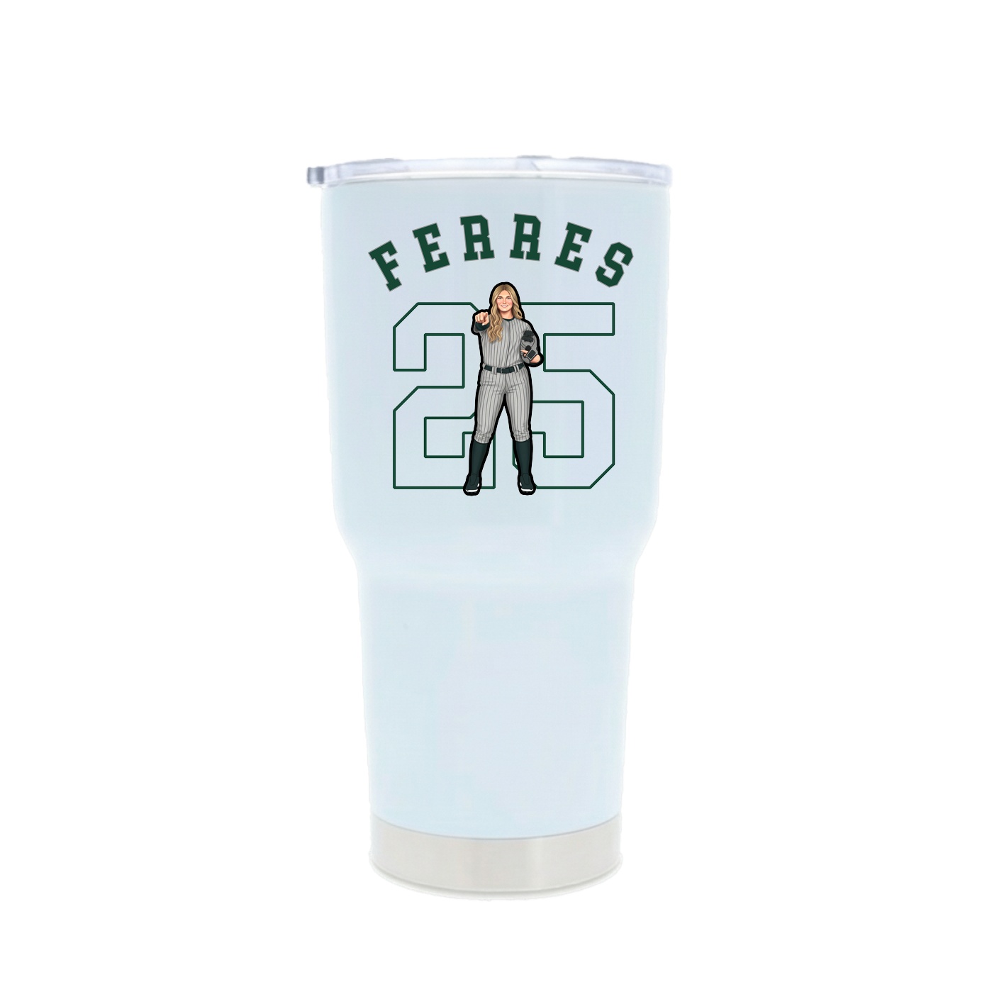30oz Stainless Steel Tumbler — Shirsey Arch in White