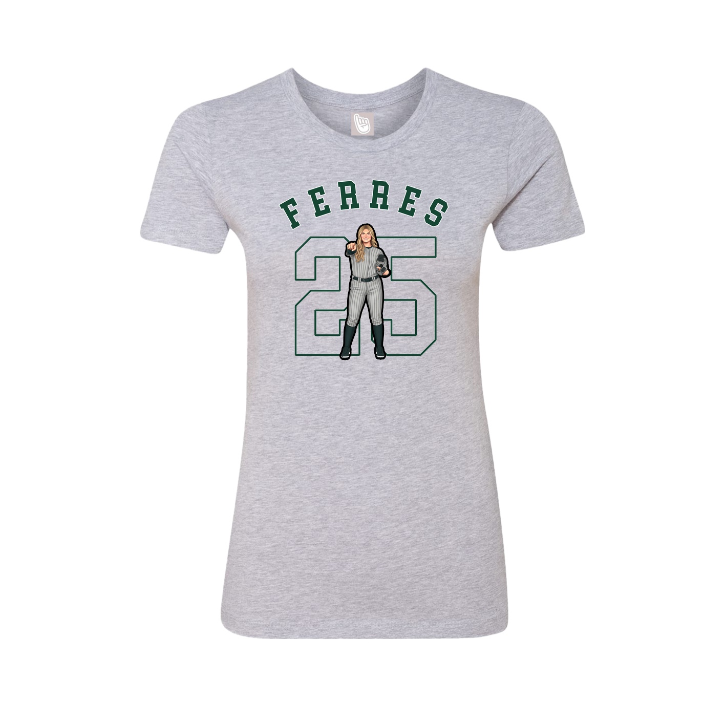 Fitted Women's Tee — Shirsey Arch in Grey