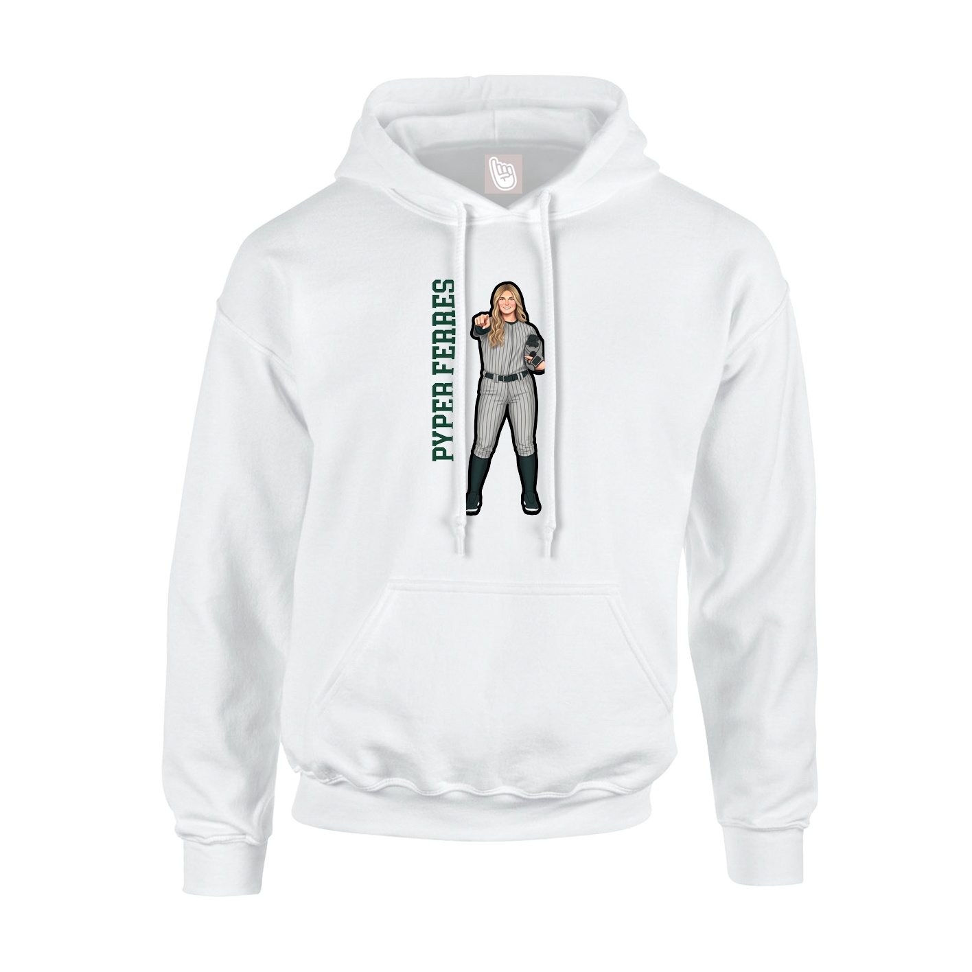Youth Hoodie — Name Vertical in White