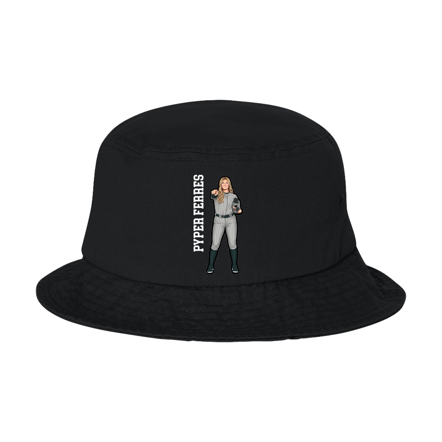 Bucket Cap — Name Vertical in Black