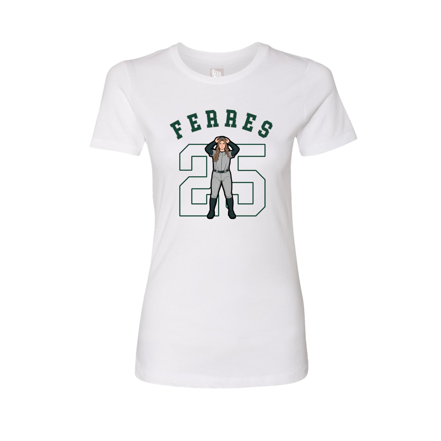 Fitted Women's Tee — Shirsey Arch in White