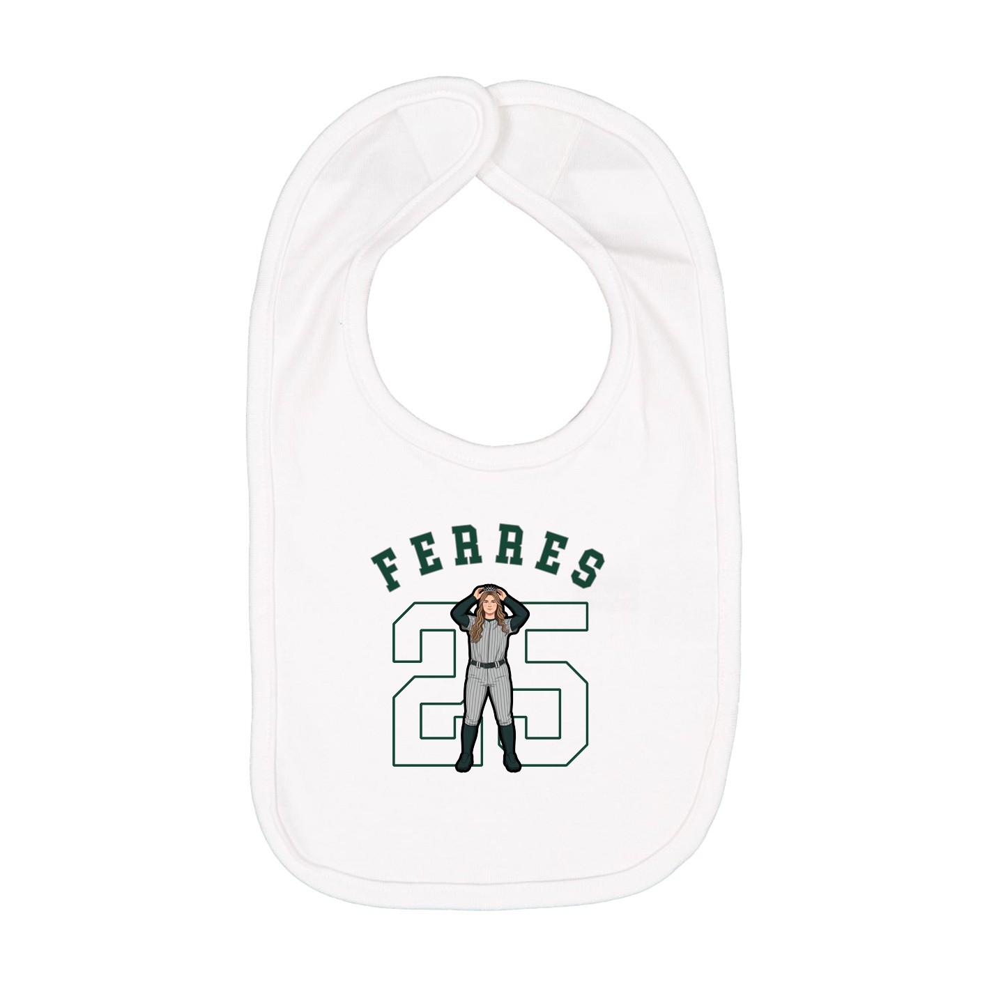 Infant Bib — Shirsey Arch in White