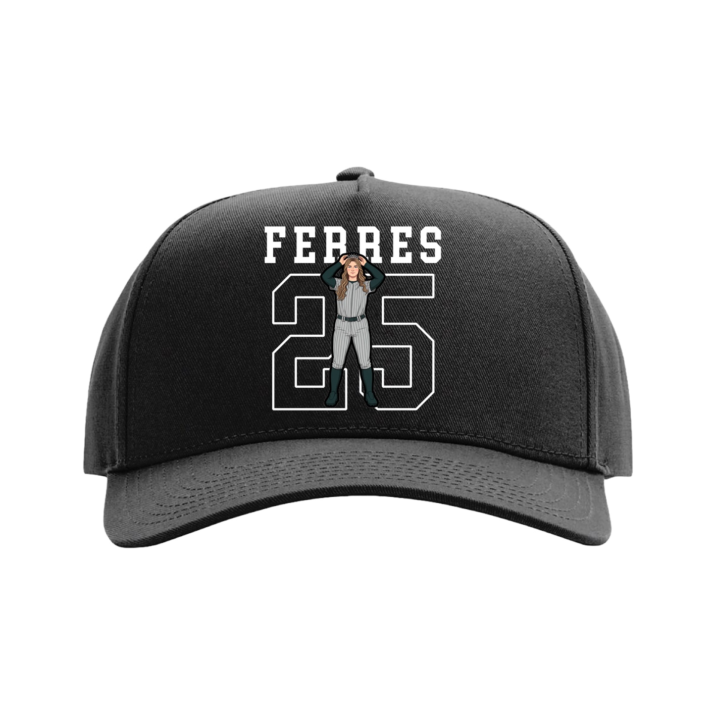 Full Fabric Five-Panel Champ Cap — Shirsey in Black