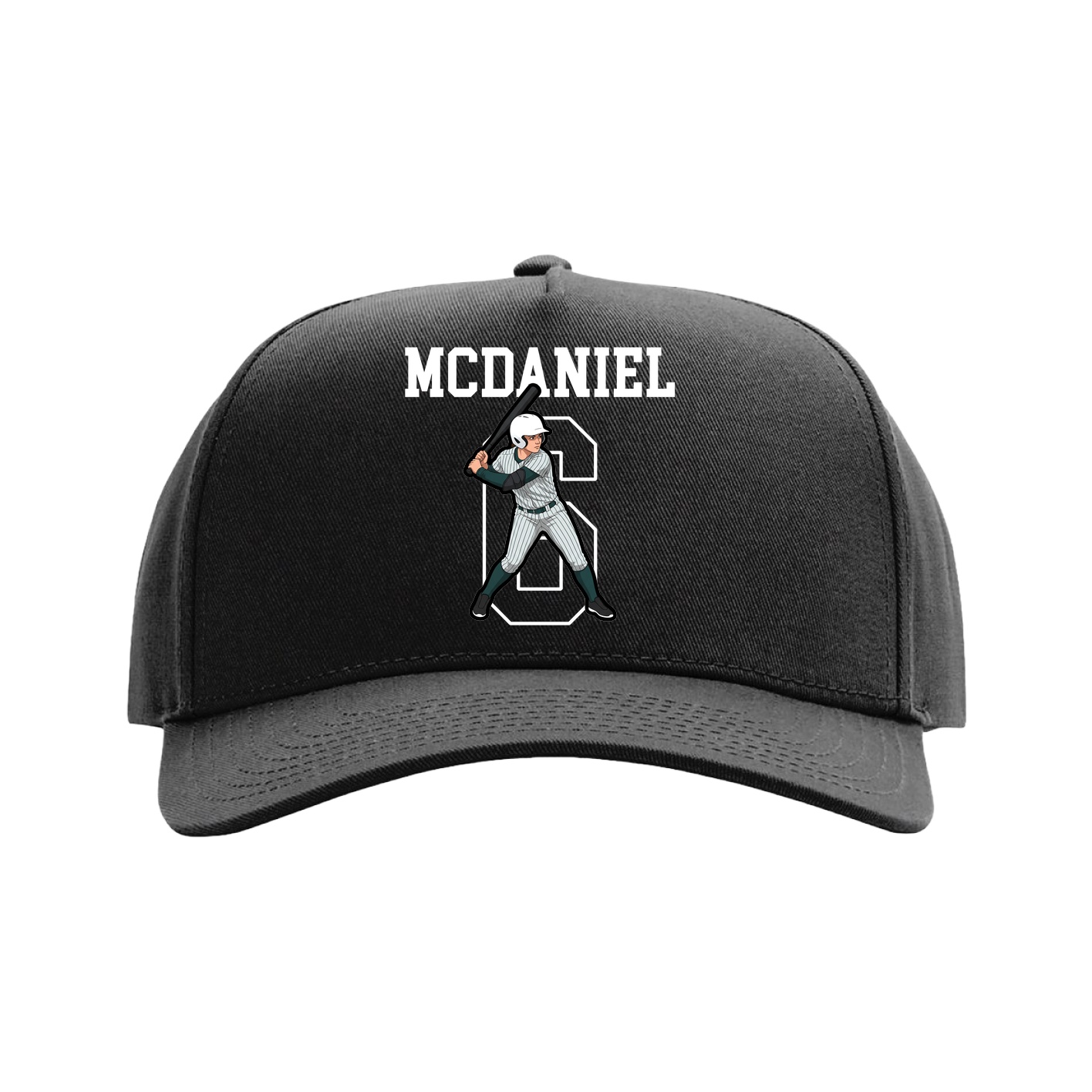 Full Fabric Five-Panel Champ Cap — Shirsey in Black