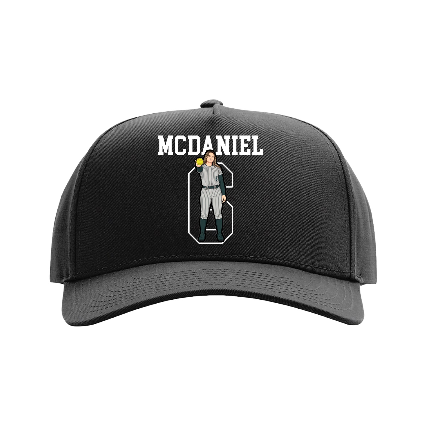 Full Fabric Five-Panel Champ Cap — Shirsey in Black