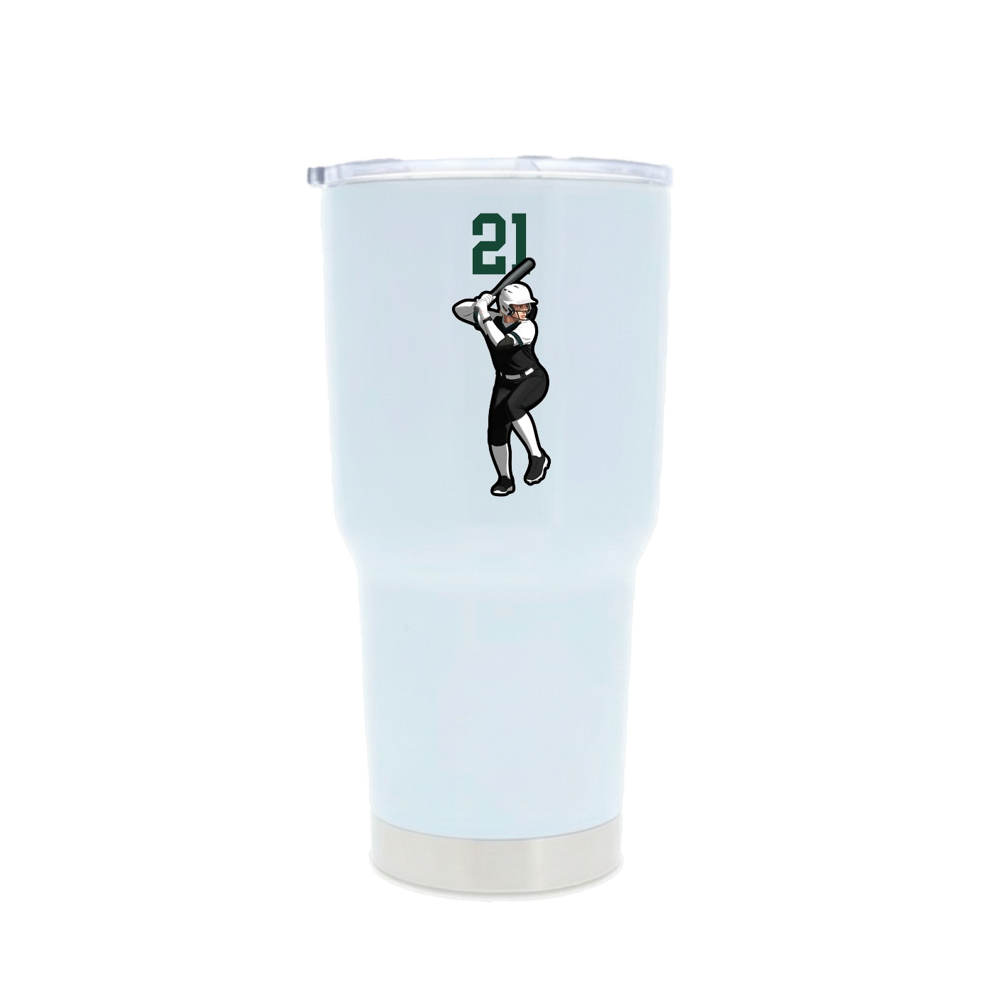 30oz Stainless Steel Tumbler — Number Top in White