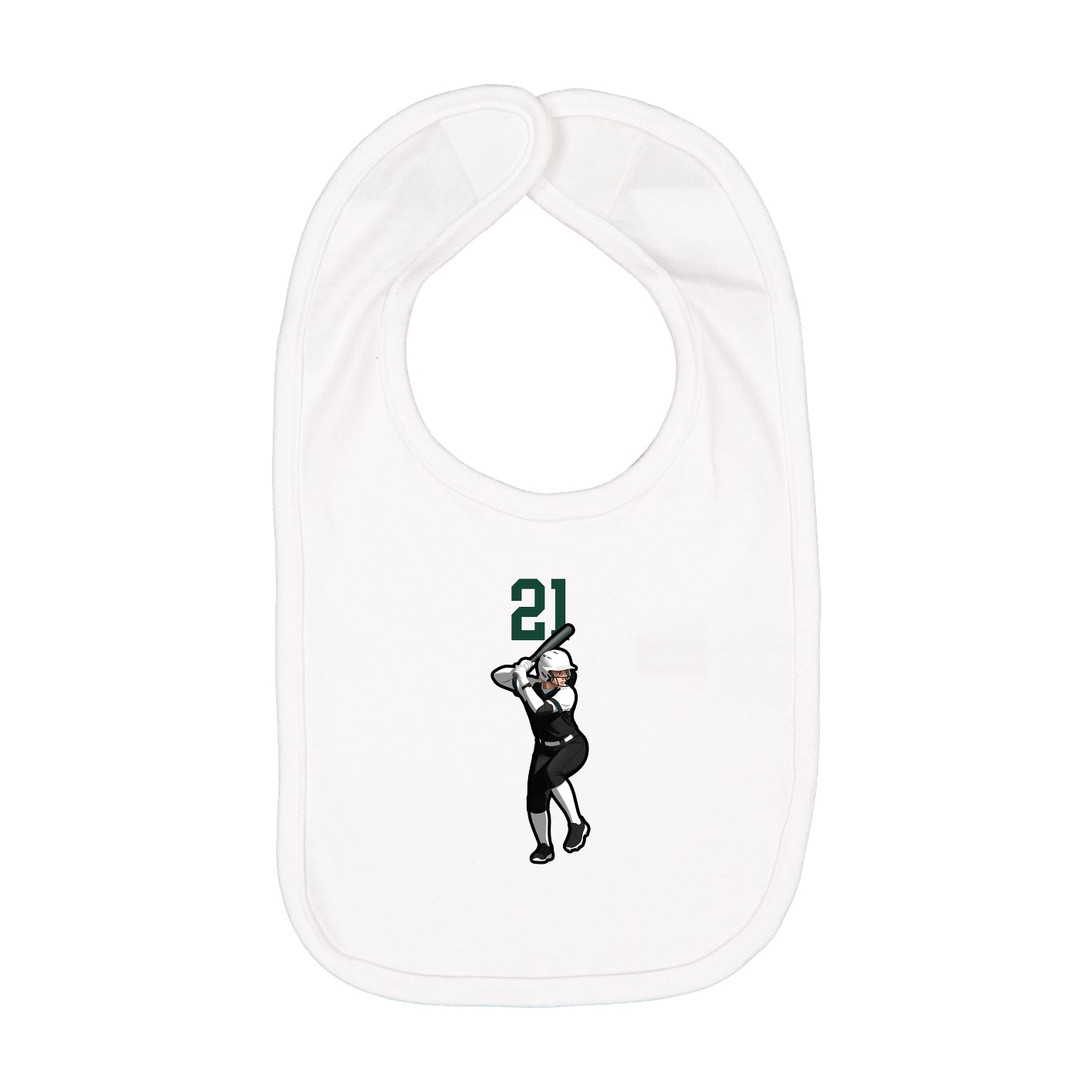Infant Bib — Number Top in White