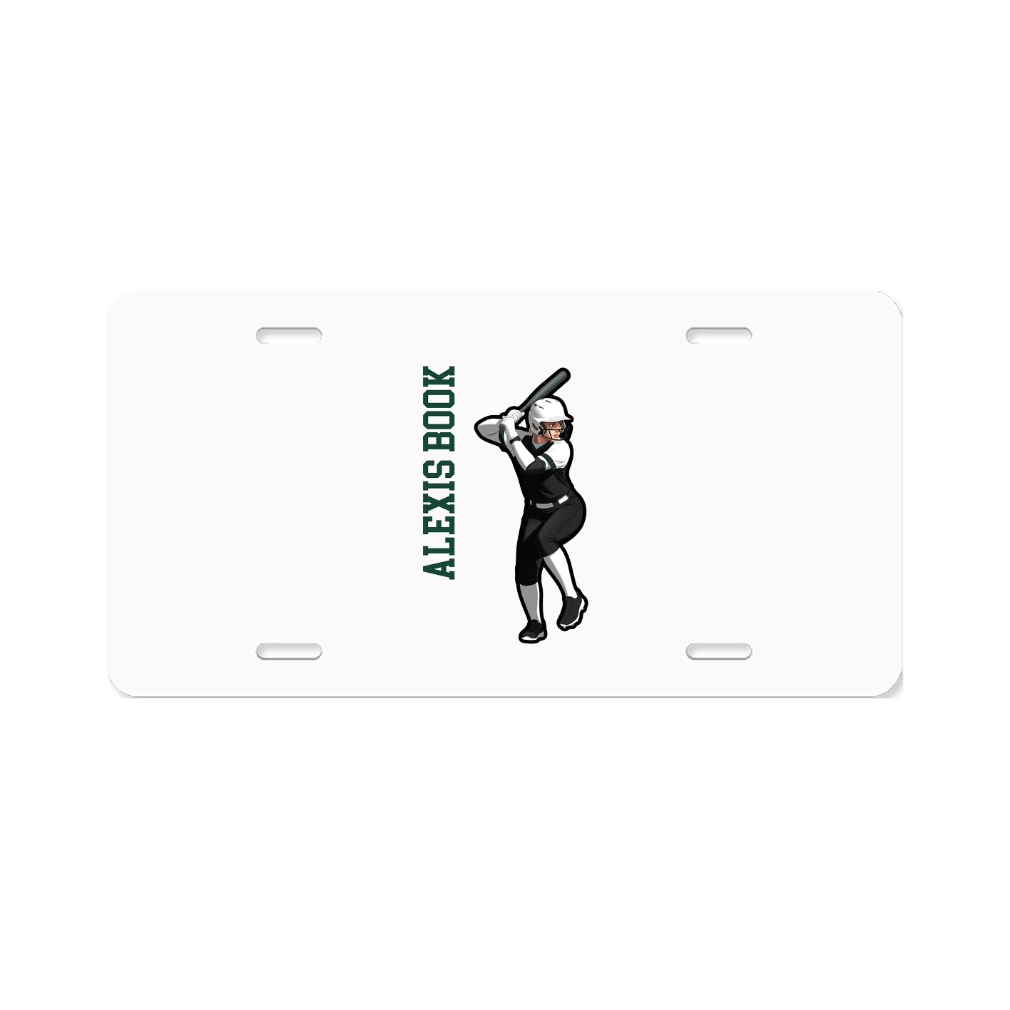 License Plate — Name Vertical in Classic
