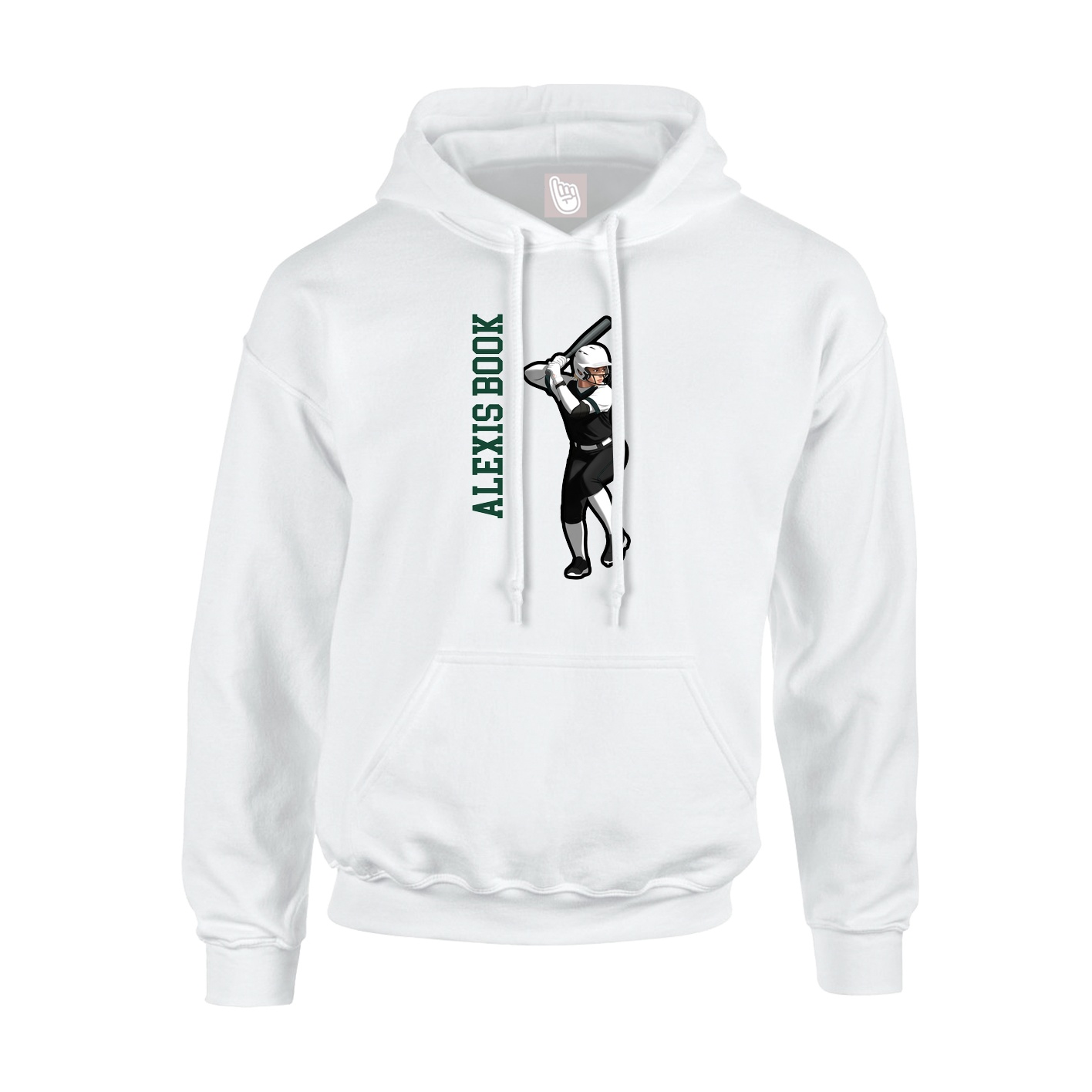Youth Hoodie — Name Vertical in White