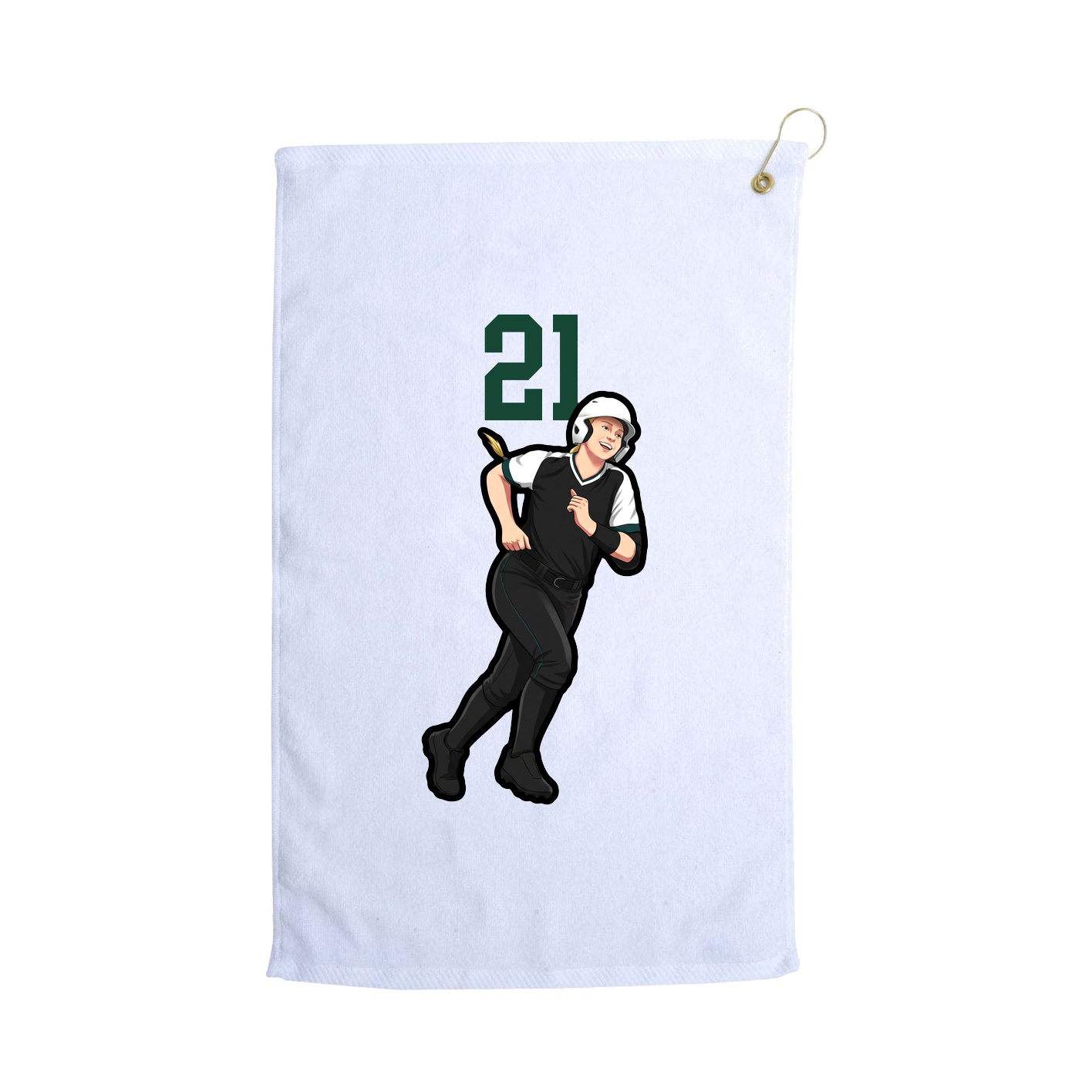 Golf Towel — Number Top in White