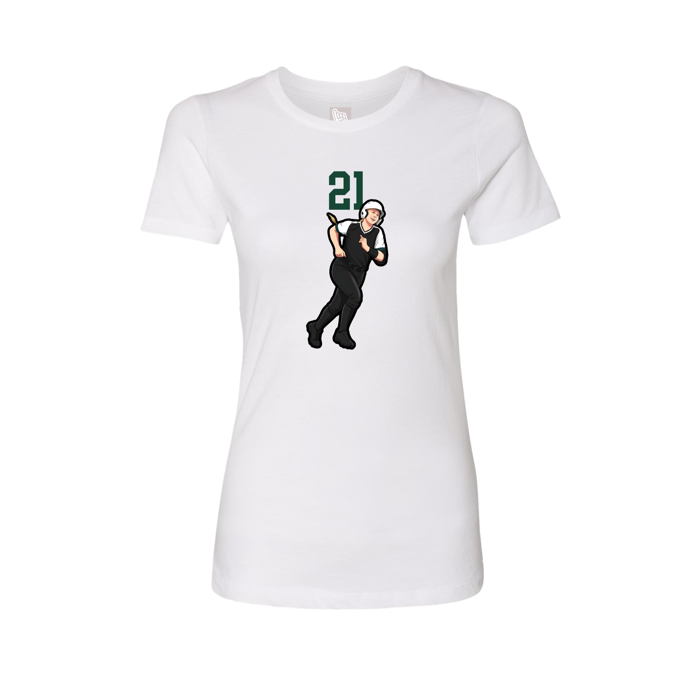 Fitted Women's Tee — Number Top in White