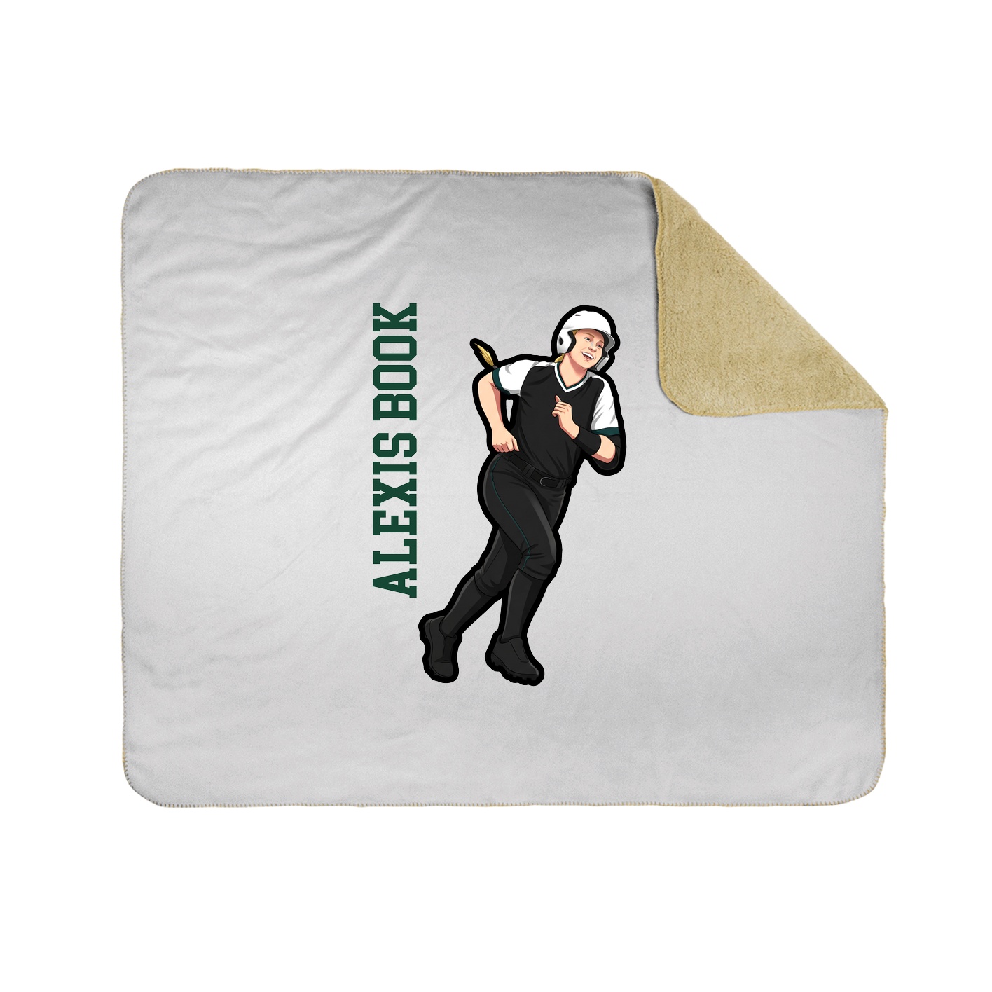 Throw Blanket — Name Vertical in White