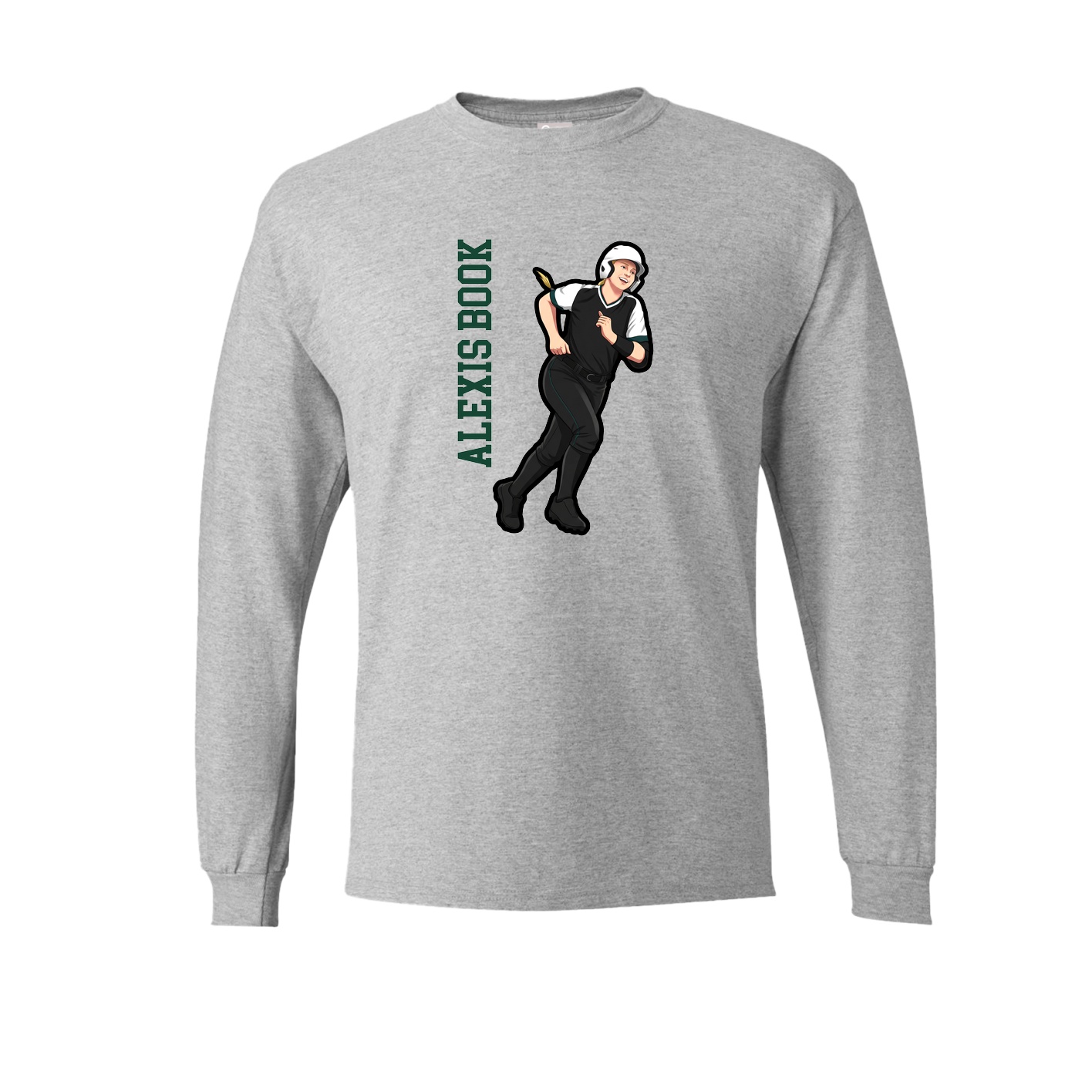 Long Sleeve Tee — Name Vertical in Grey