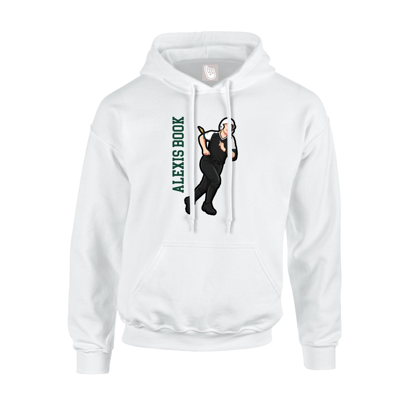 Youth Hoodie — Name Vertical in White