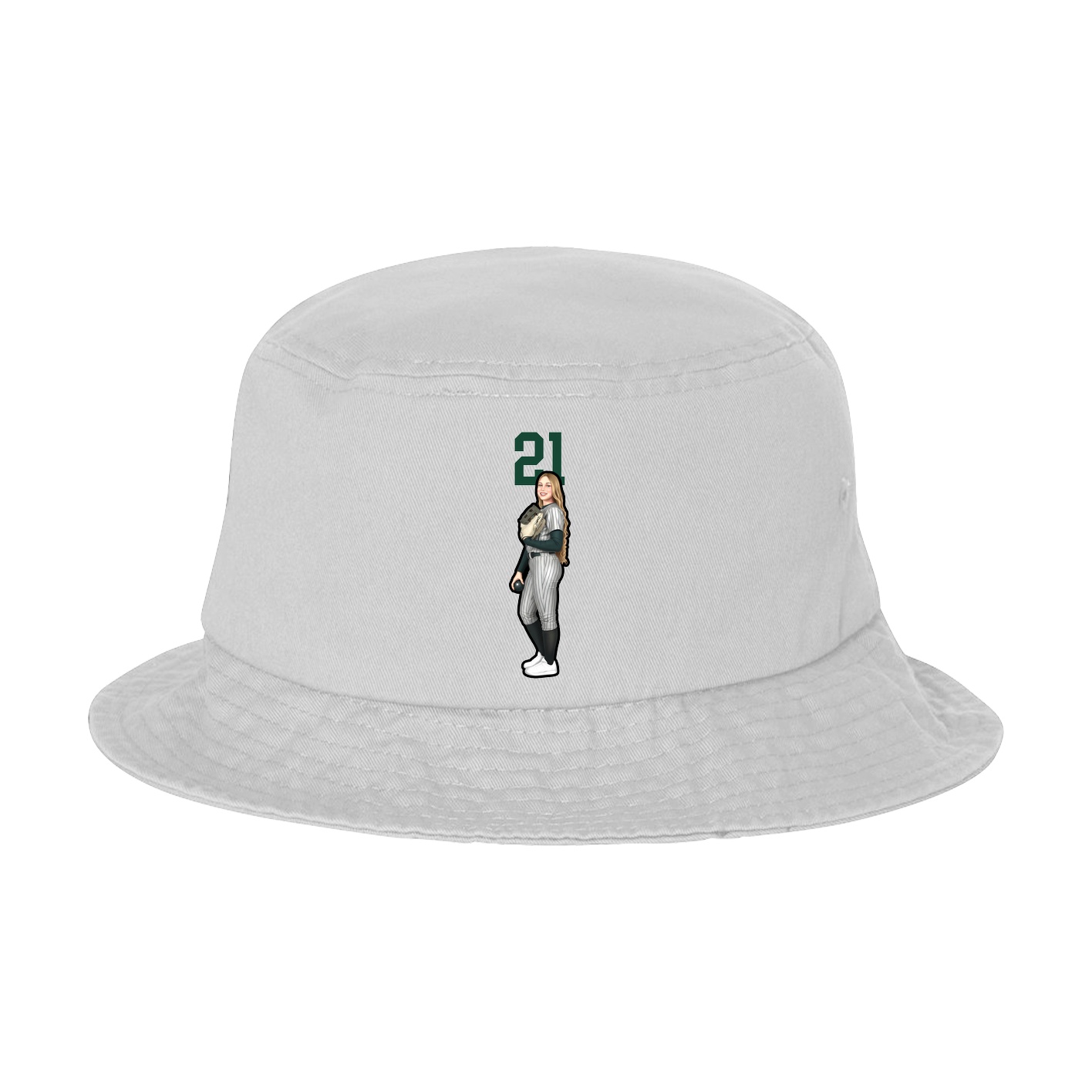 Bucket Cap — Number Top in White