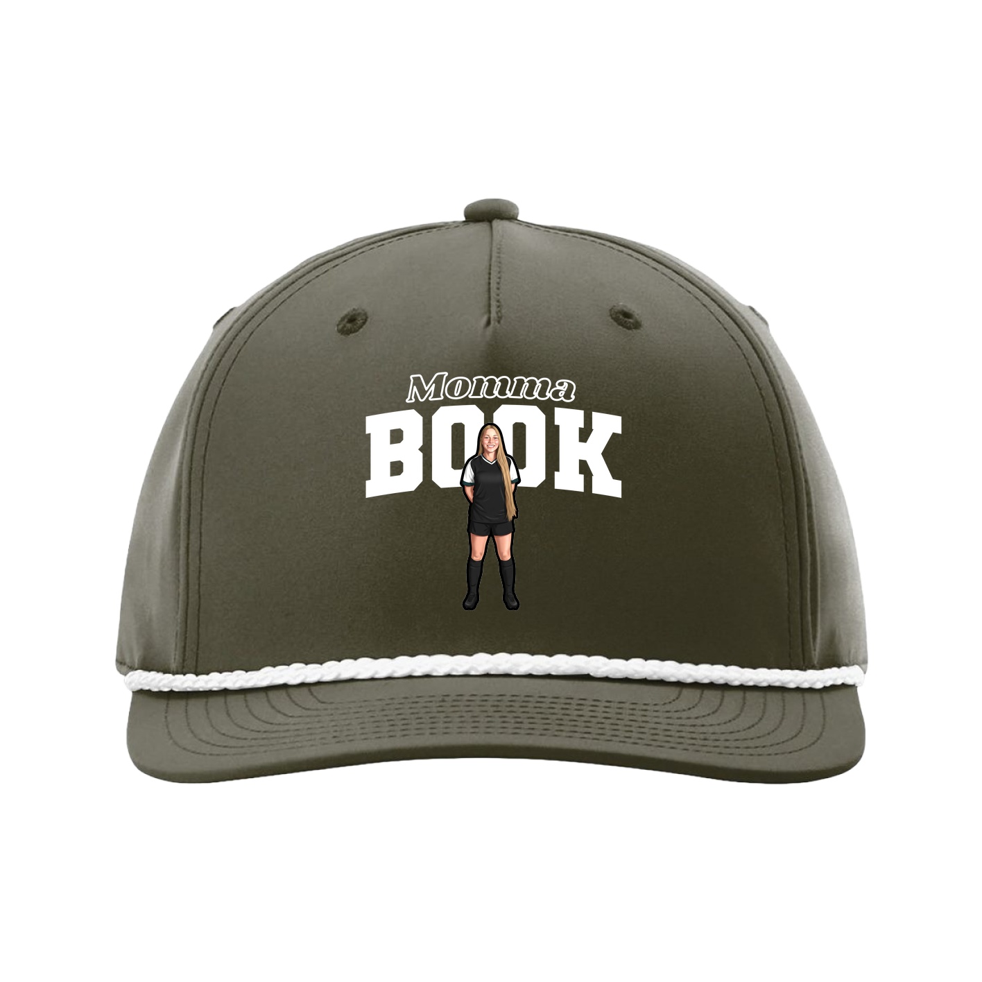 Five-Panel Classic Rope Cap — Mothers Day Block in Green