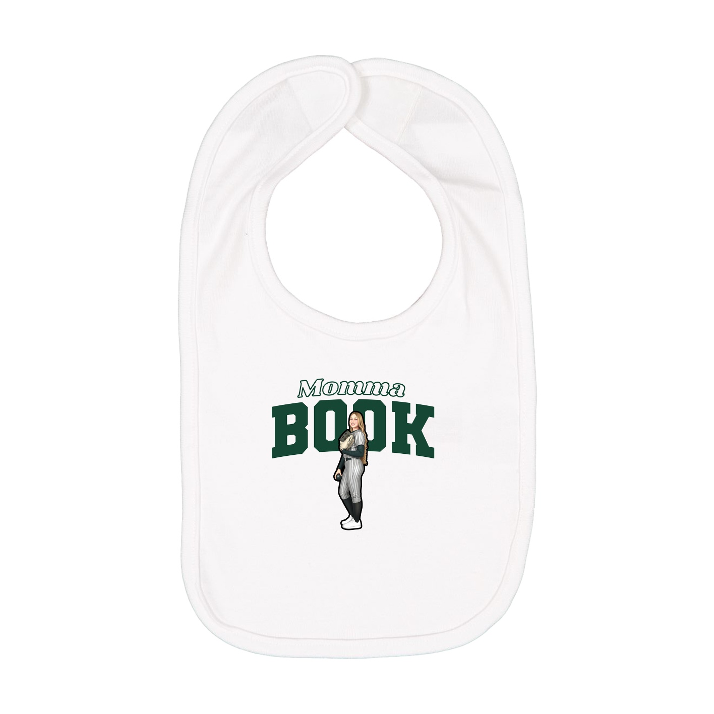 Infant Bib — Mothers Day Block in White