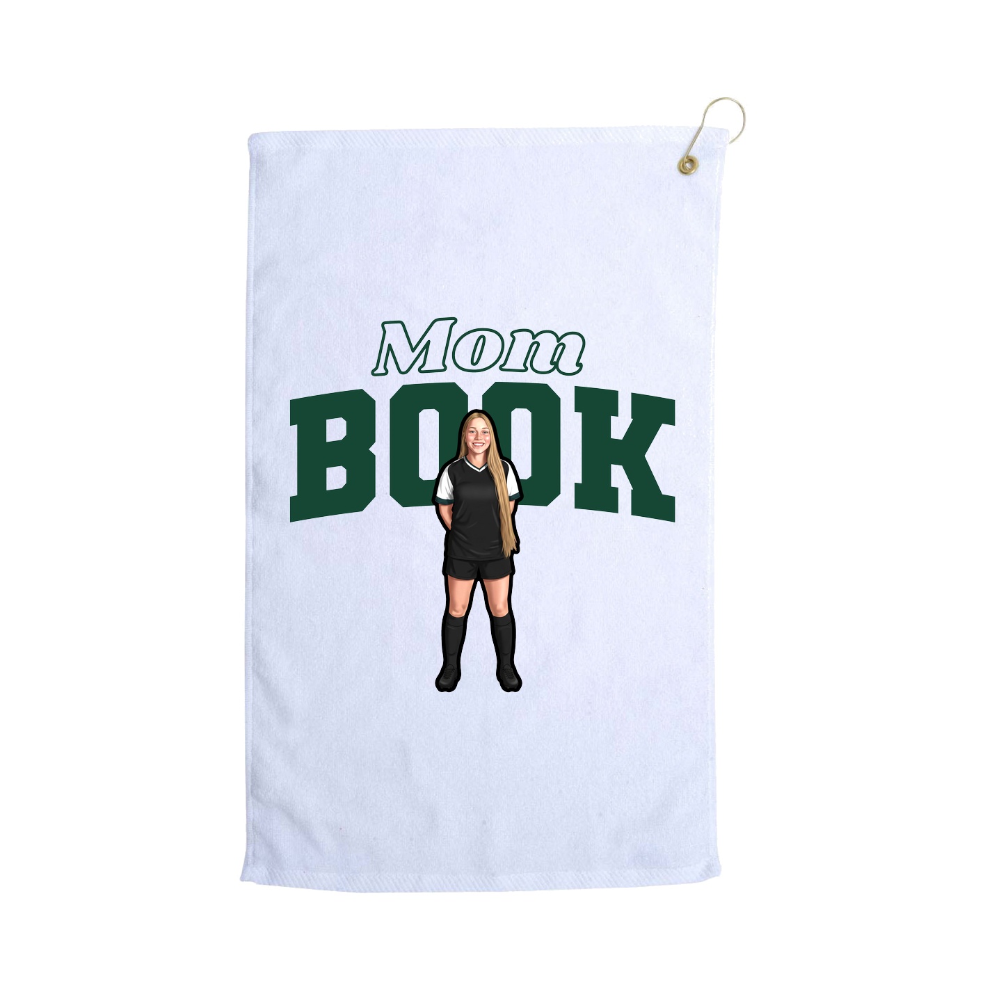 Golf Towel — Mothers Day Block in White