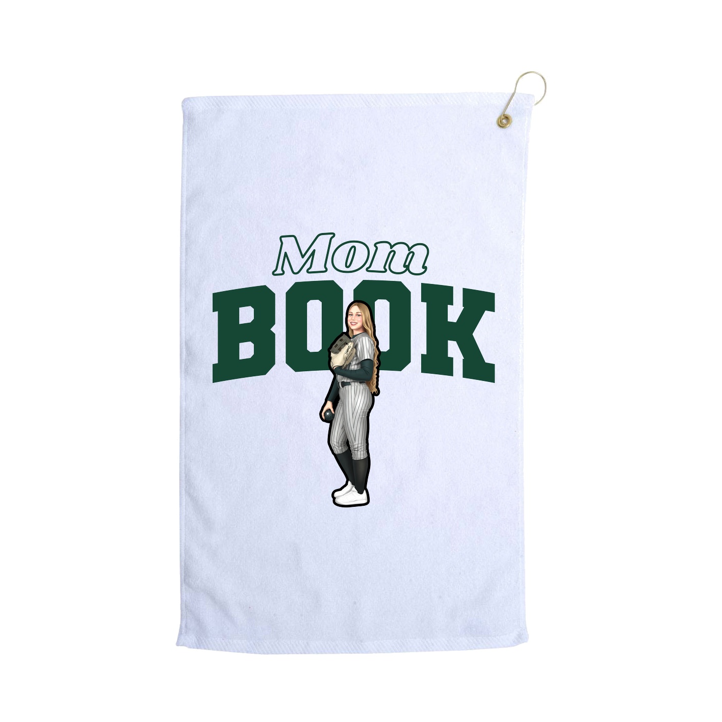 Golf Towel — Mothers Day Block in White
