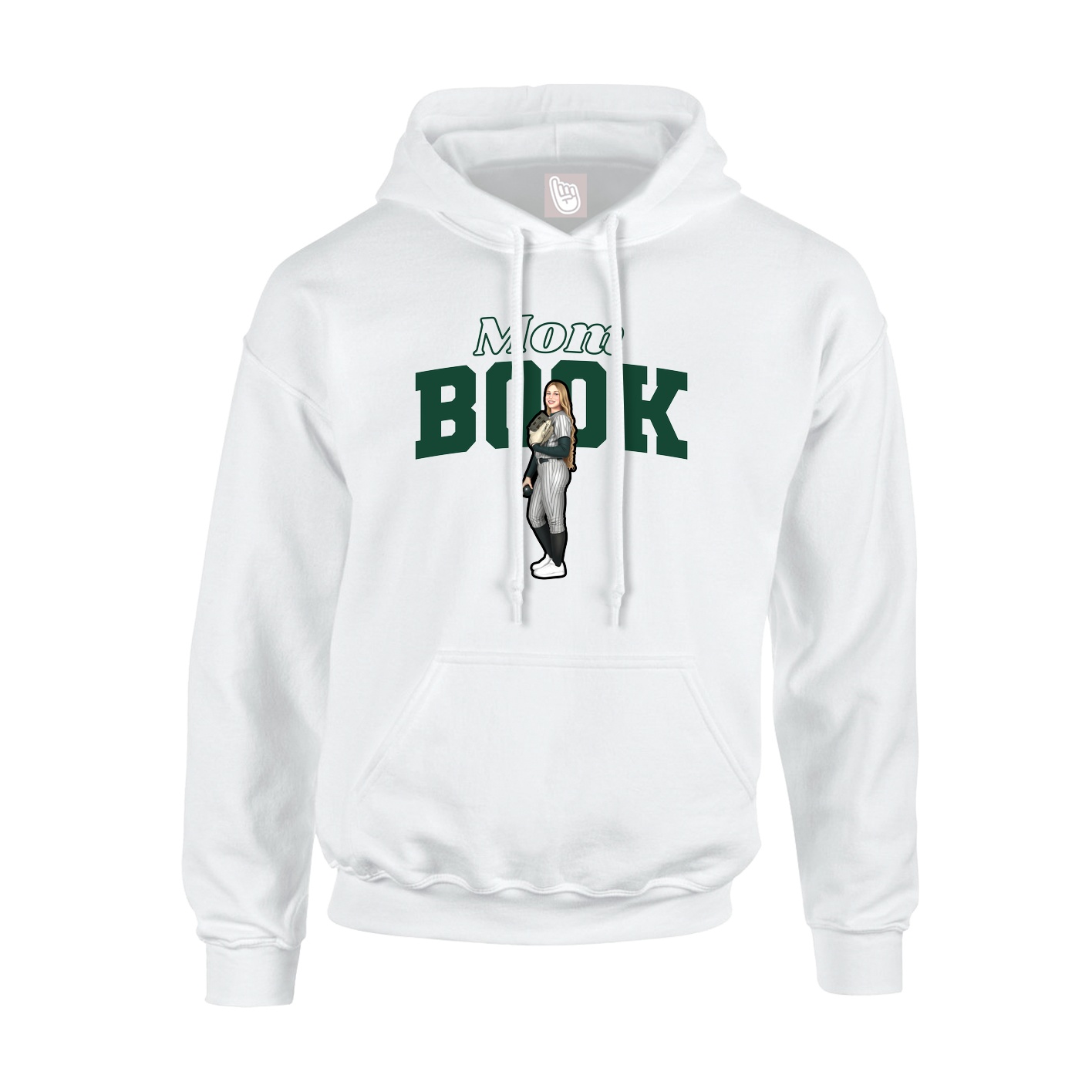 Hoodie — Mothers Day Block in White