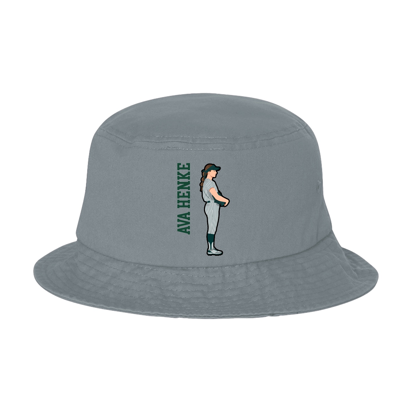 Bucket Cap — Name Vertical in Grey