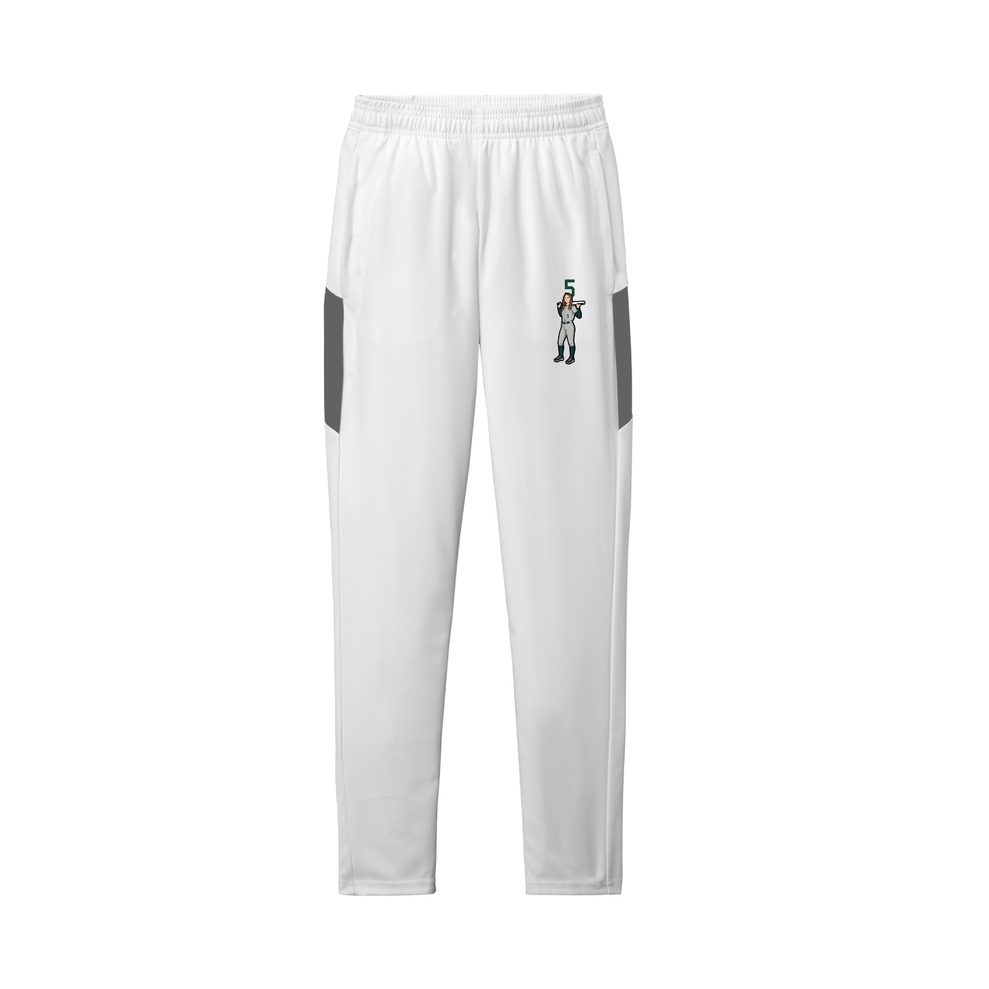Team Travel Pant — Number Top in White/Grey