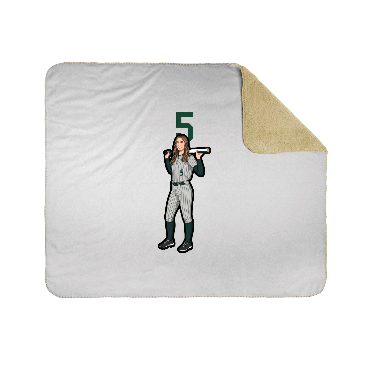 Throw Blanket — Number Top in White