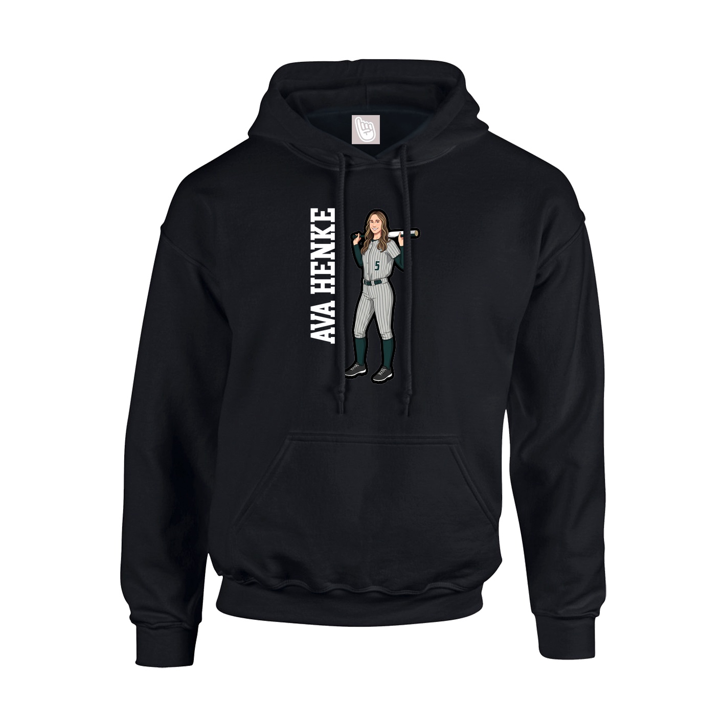 Youth Hoodie — Name Vertical in Black