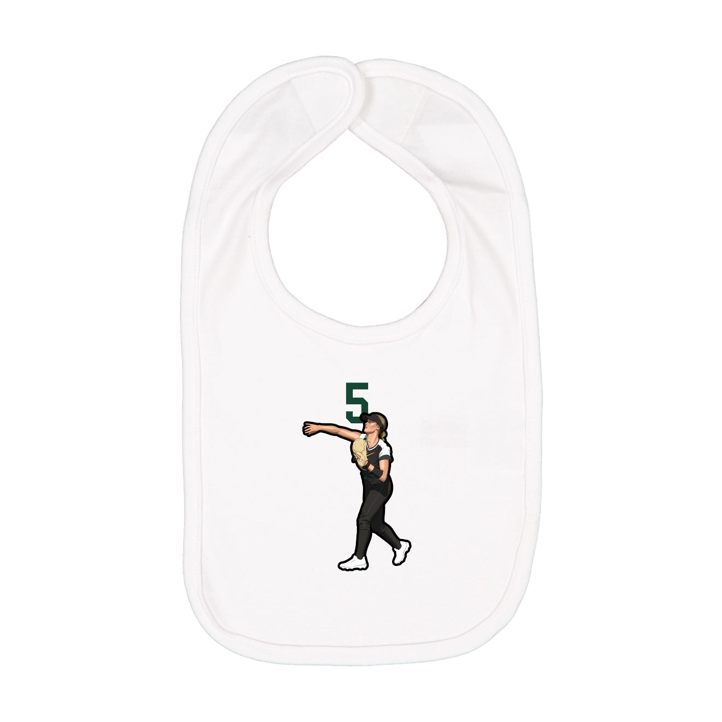 Infant Bib — Number Top in White
