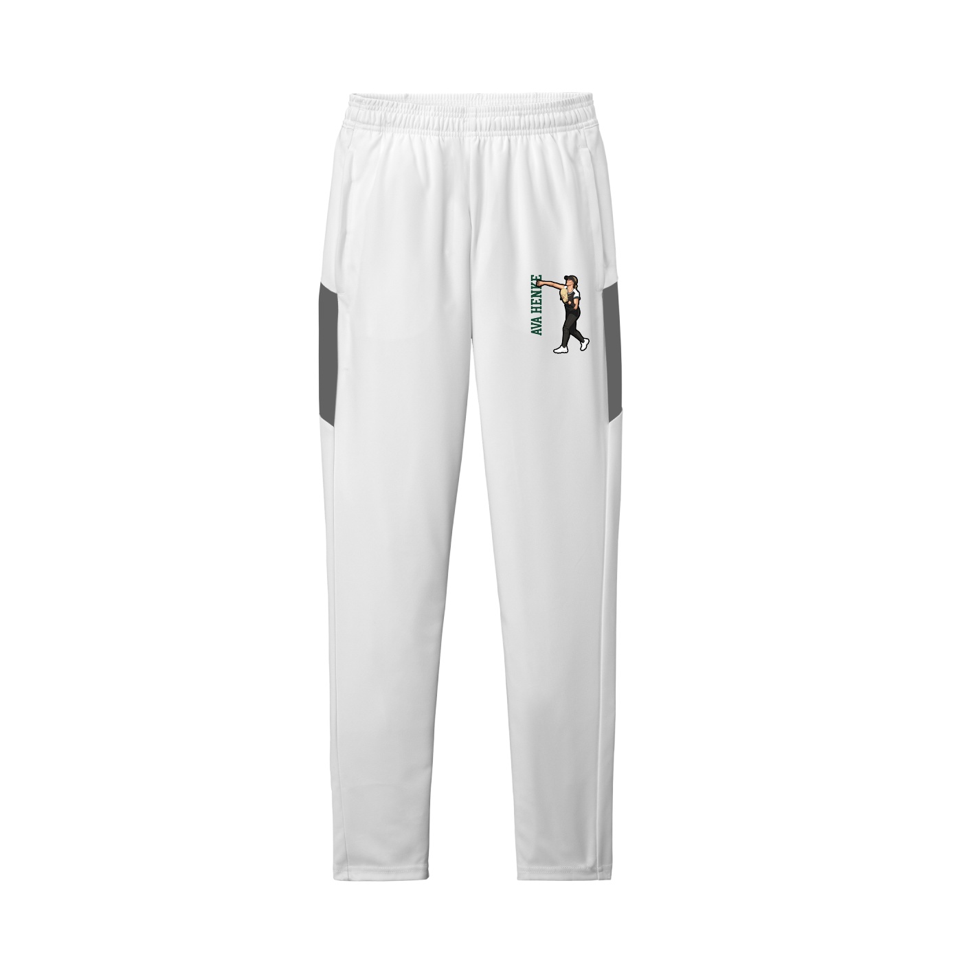 Team Travel Pant — Name Vertical in White/Grey