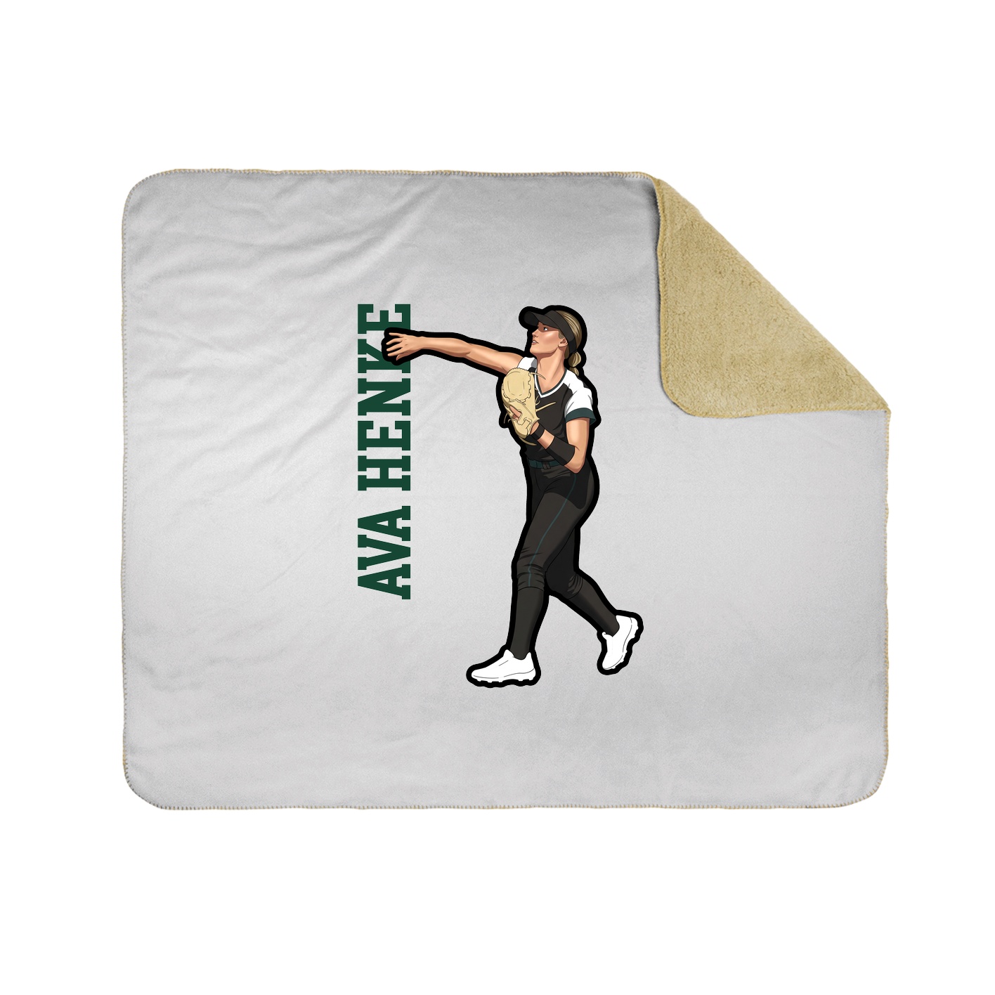 Throw Blanket — Name Vertical in White