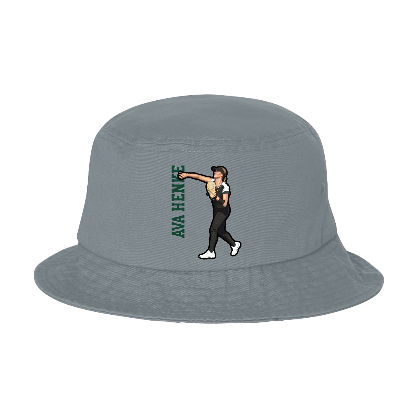 Bucket Cap — Name Vertical in Grey