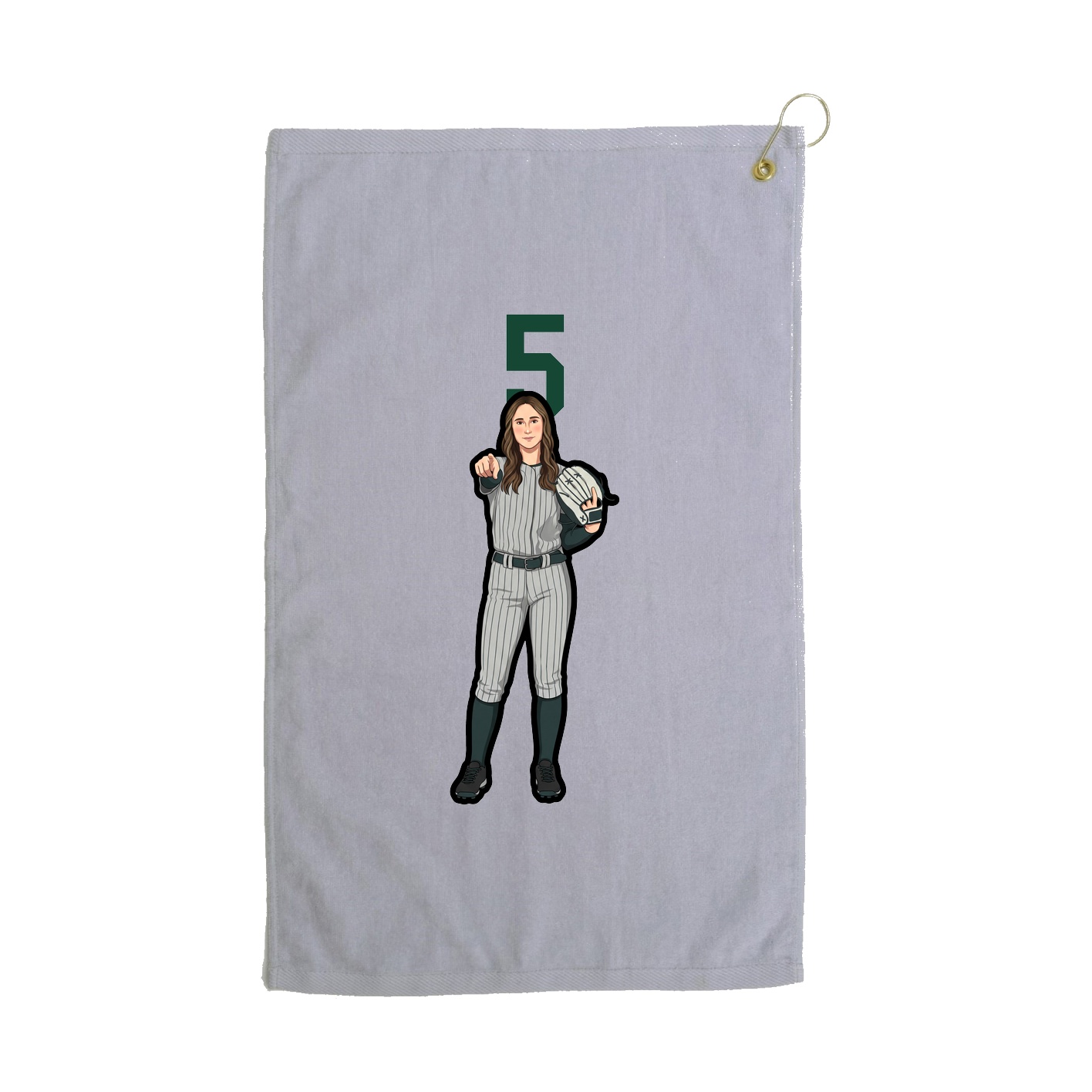 Golf Towel — Number Top in Grey