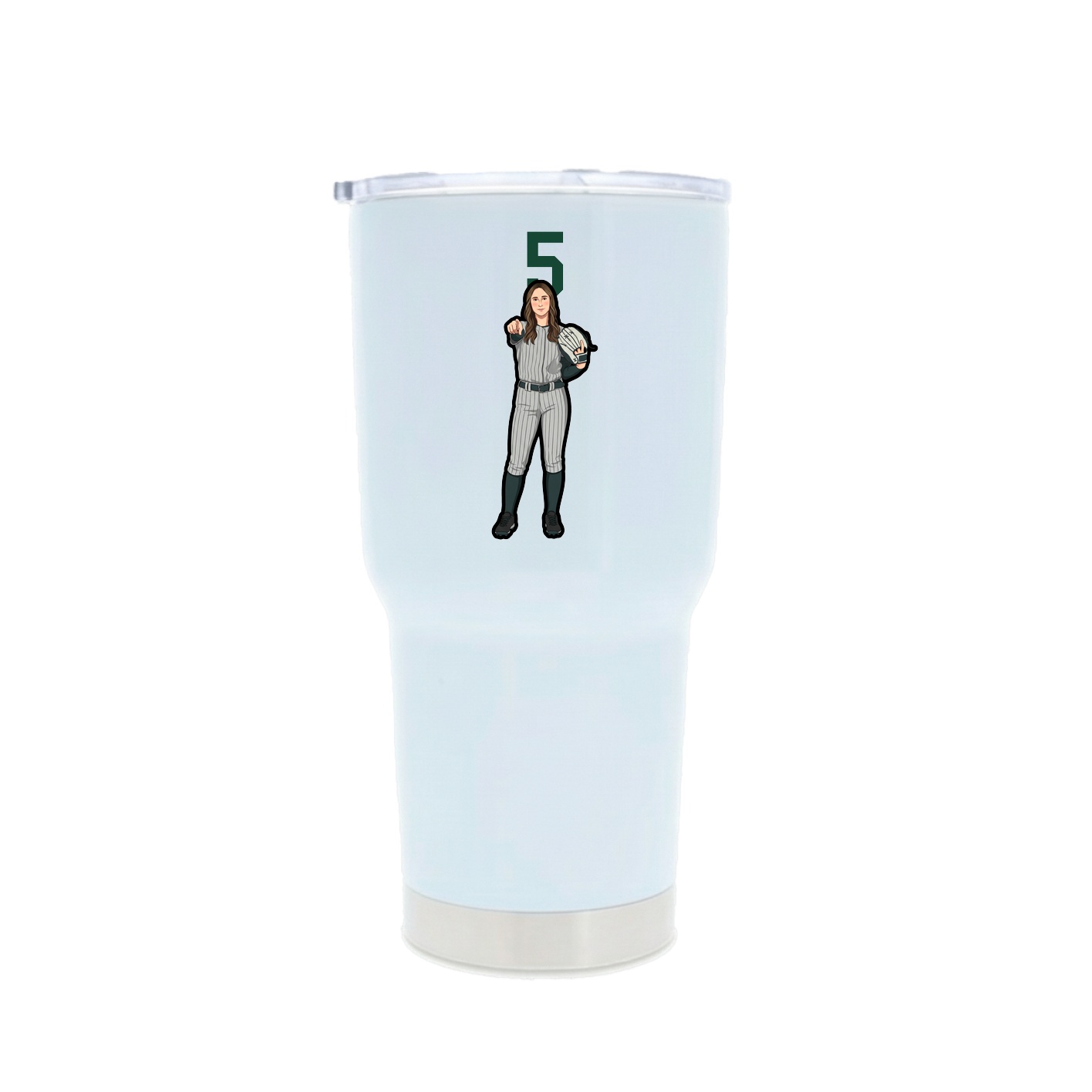 30oz Stainless Steel Tumbler — Number Top in White