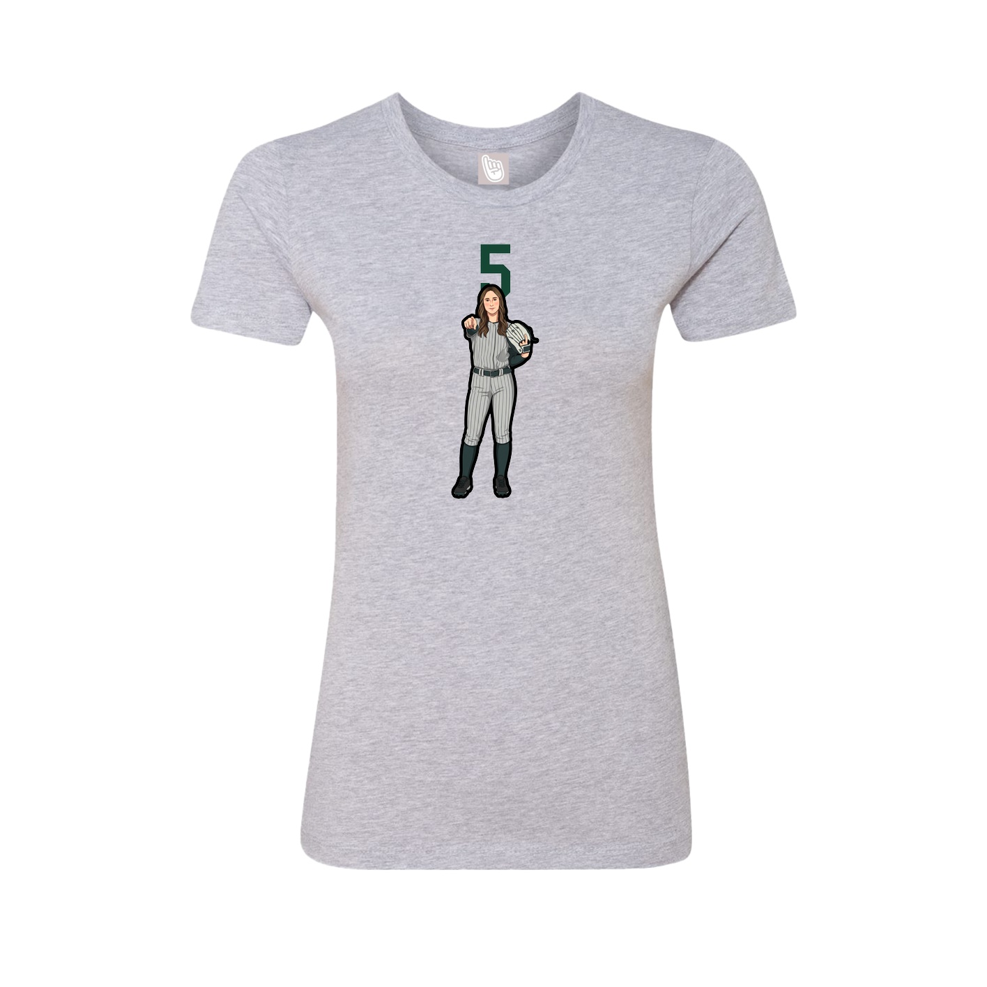 Womens Tee — Number Top in Grey