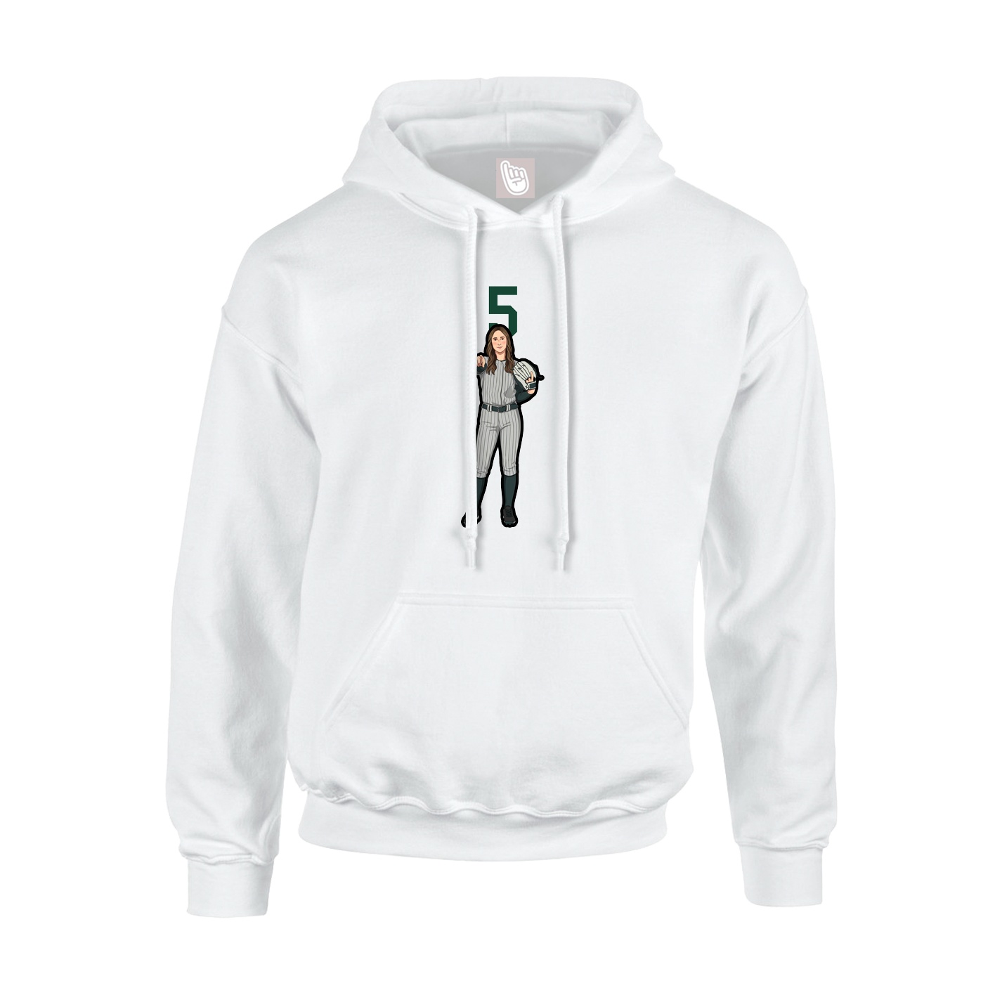 Youth Hoodie — Number Top in White