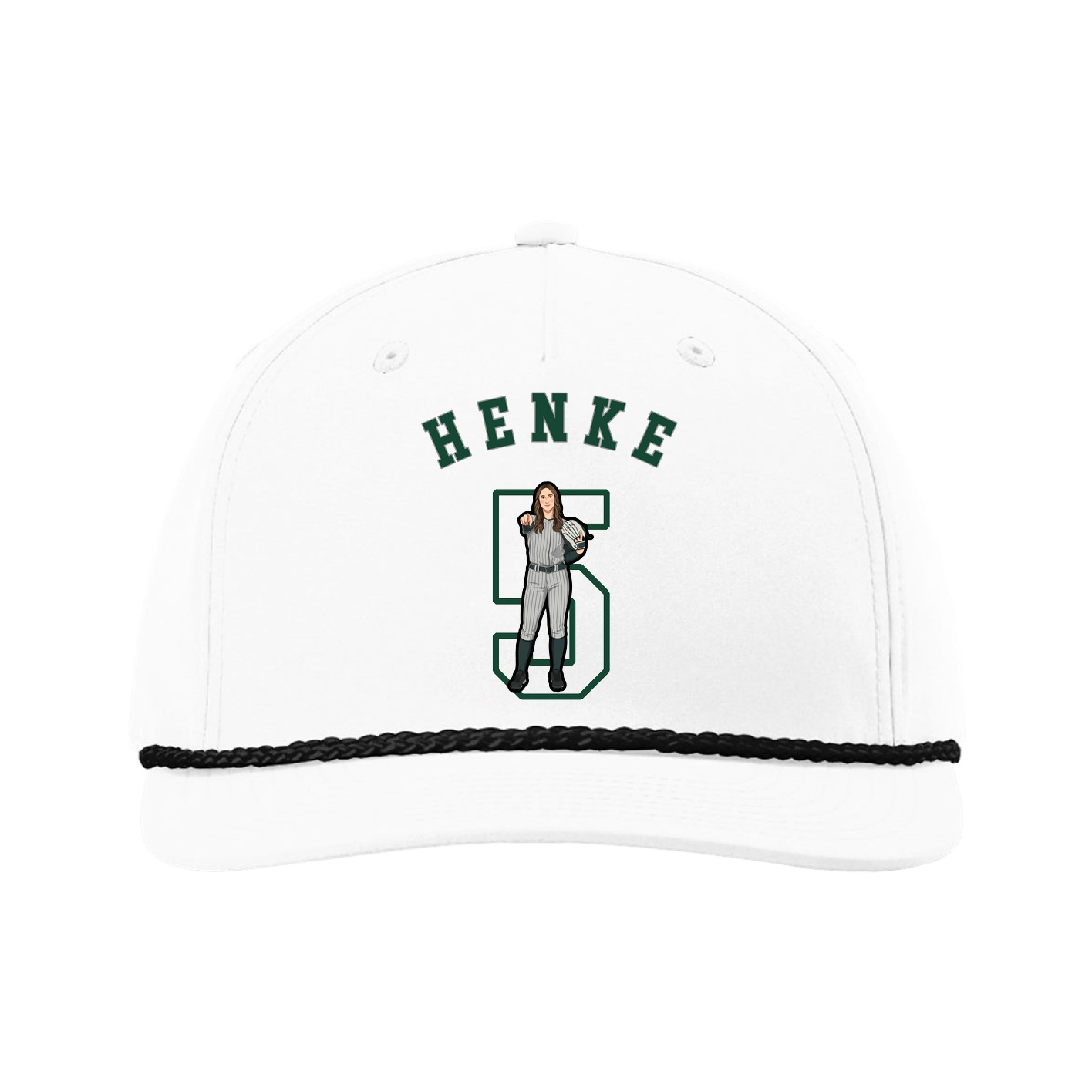 Five-Panel Classic Rope Cap — Shirsey Arch in White