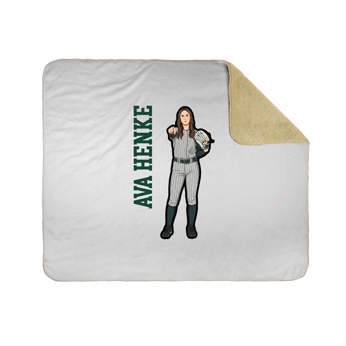 Throw Blanket — Name Vertical in White