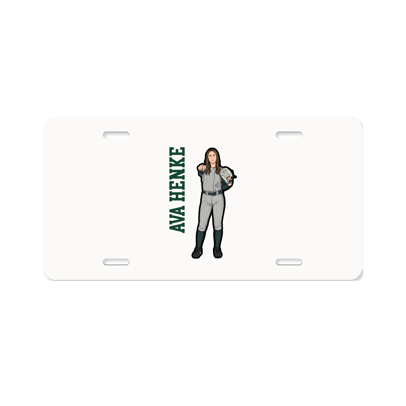 License Plate — Name Vertical in Classic