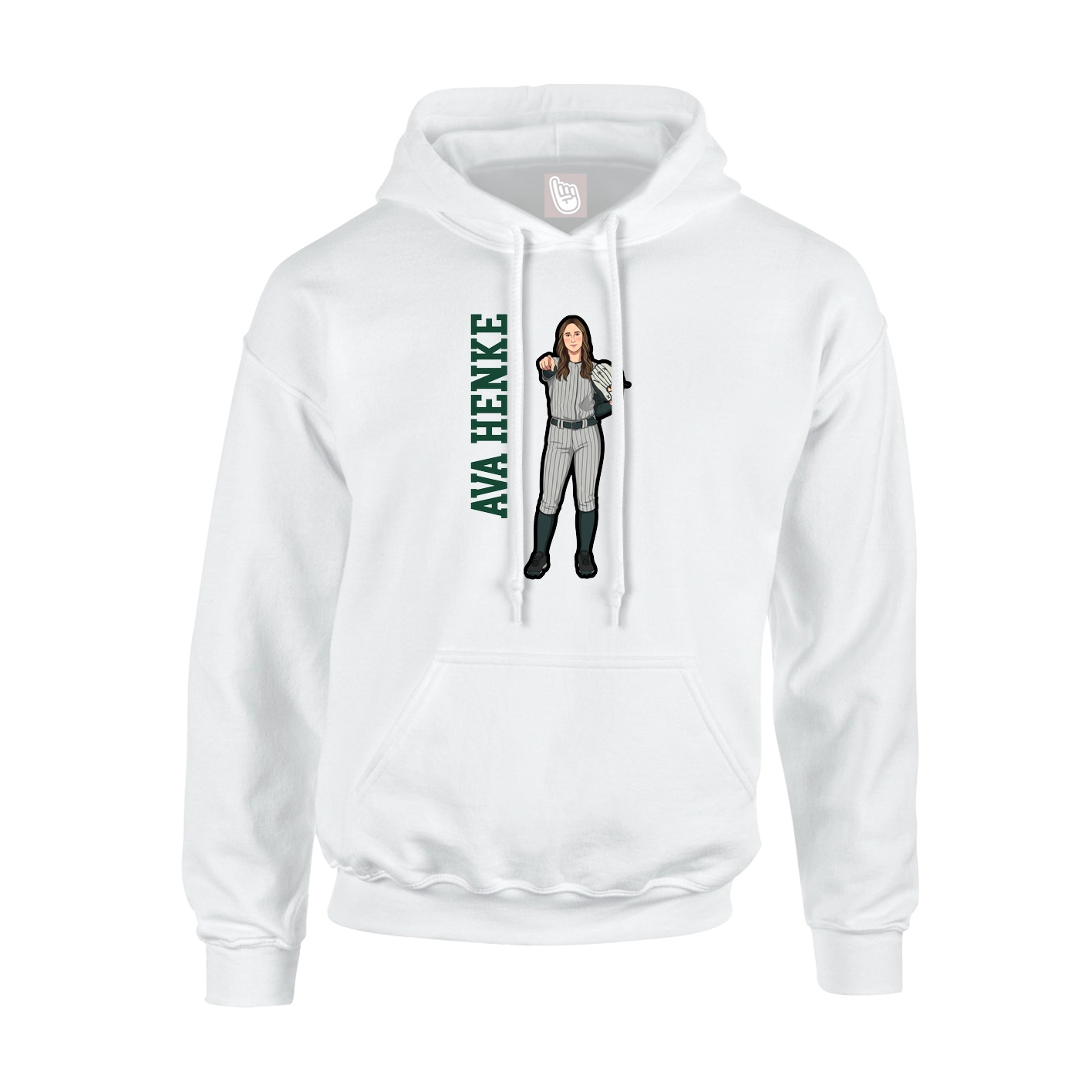 Youth Hoodie — Name Vertical in White