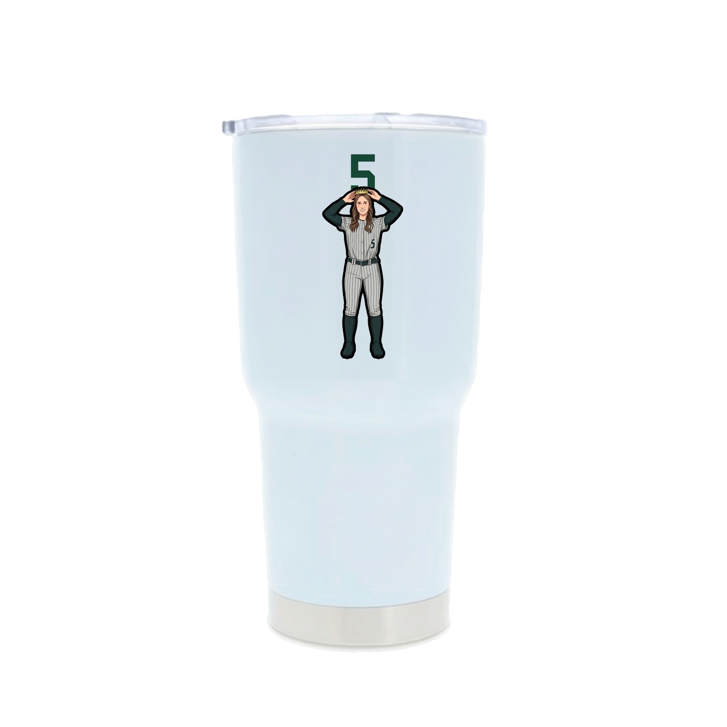 30oz Stainless Steel Tumbler — Number Top in White