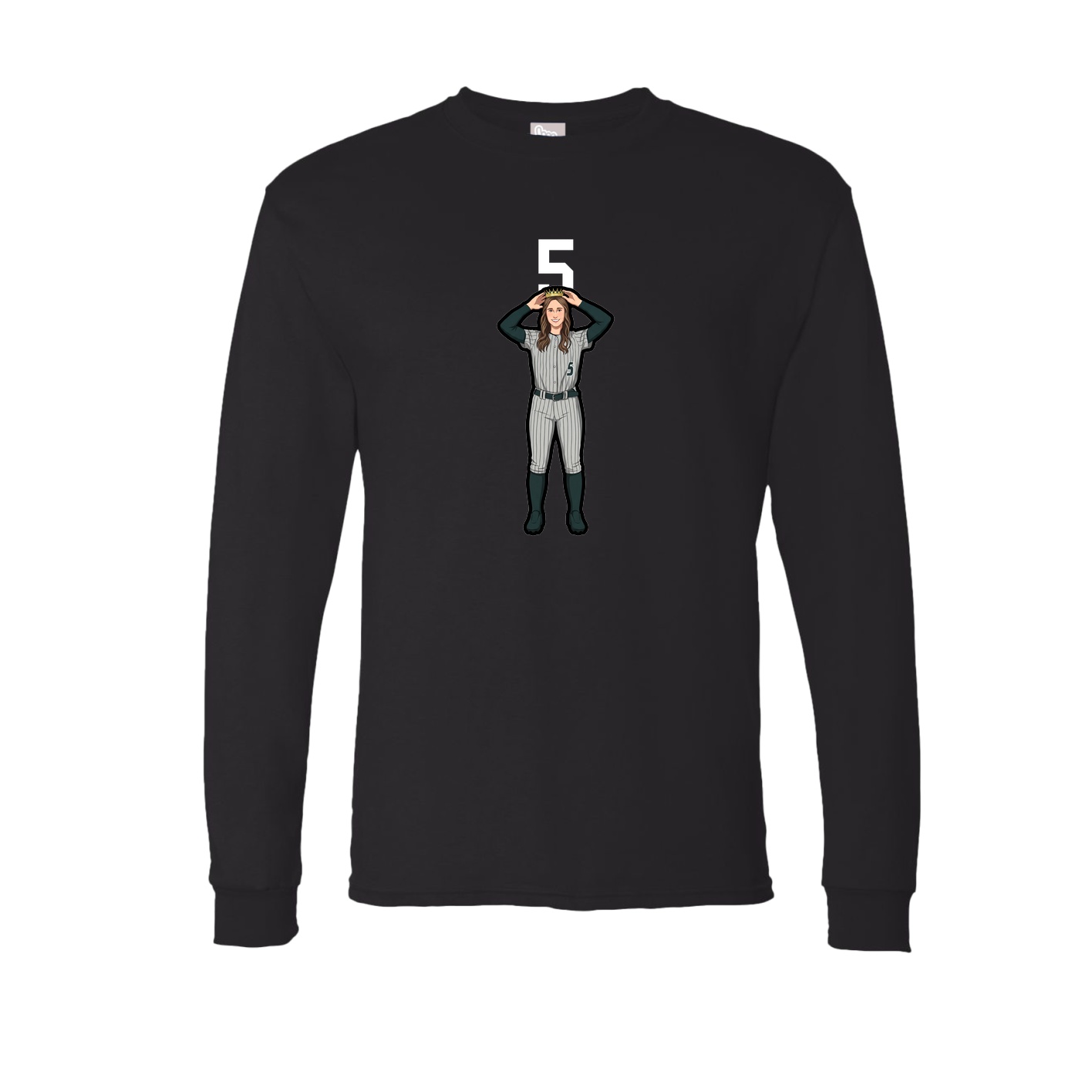 Long Sleeve Tee — Number Top in Black