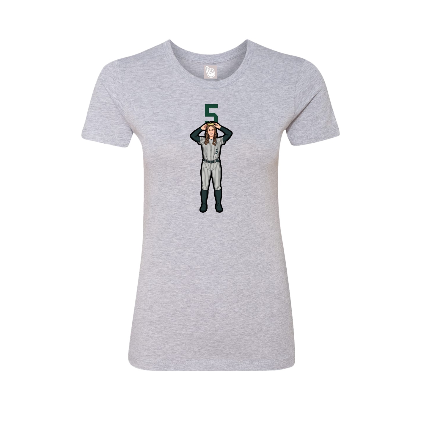 Fitted Women's Tee — Number Top in Grey