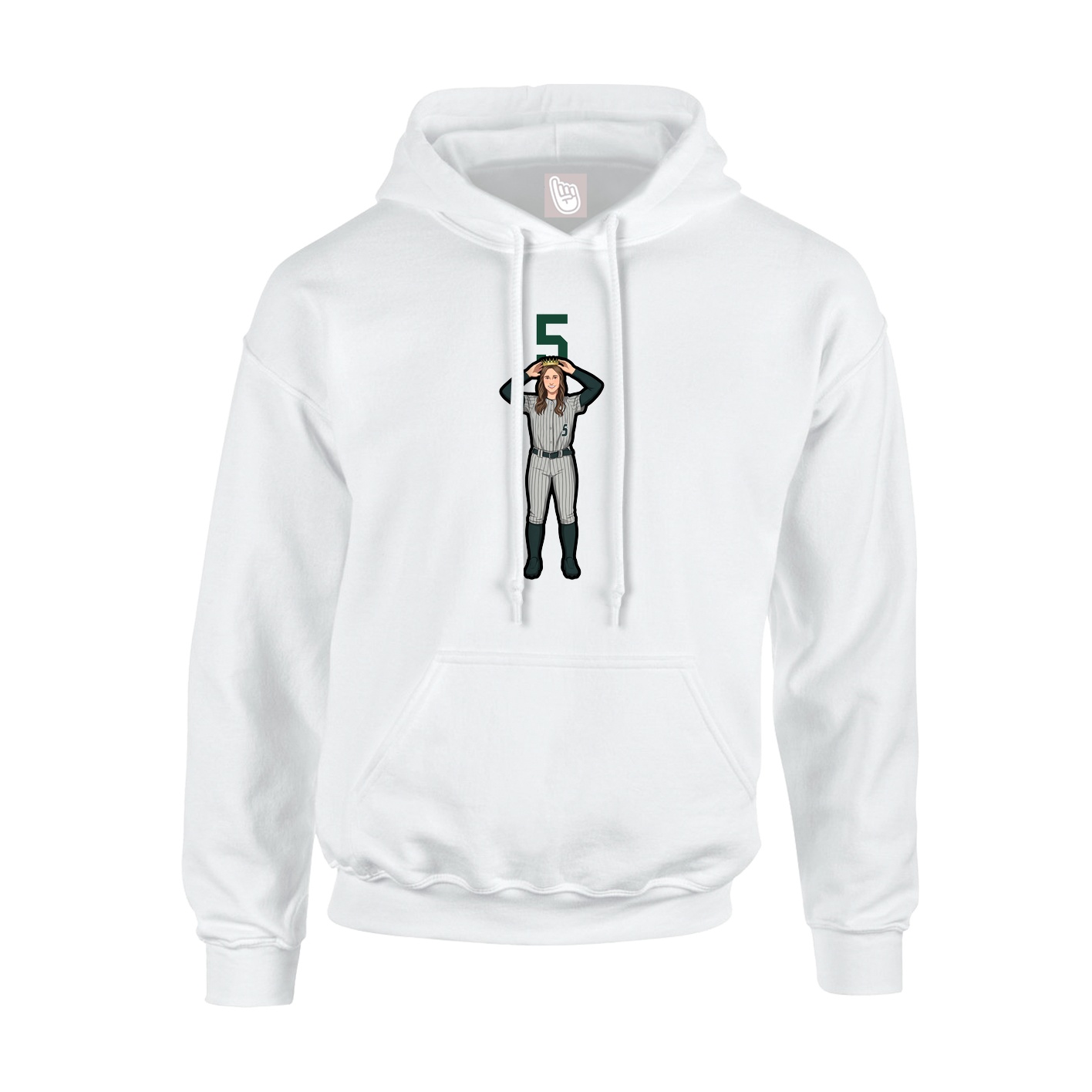 Youth Hoodie — Number Top in White