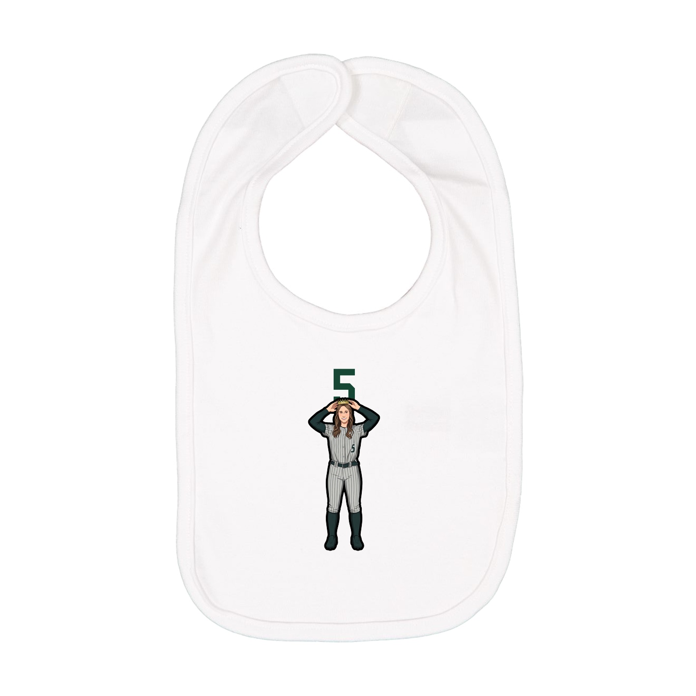 Infant Bib — Number Top in White