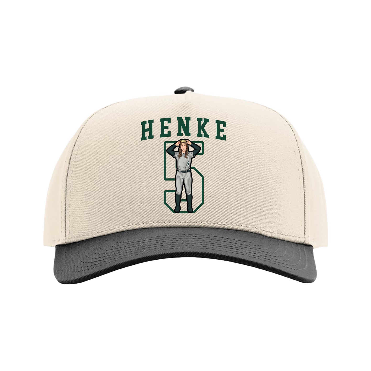 Full Fabric Five-Panel Champ Cap — Shirsey in Cream/Black
